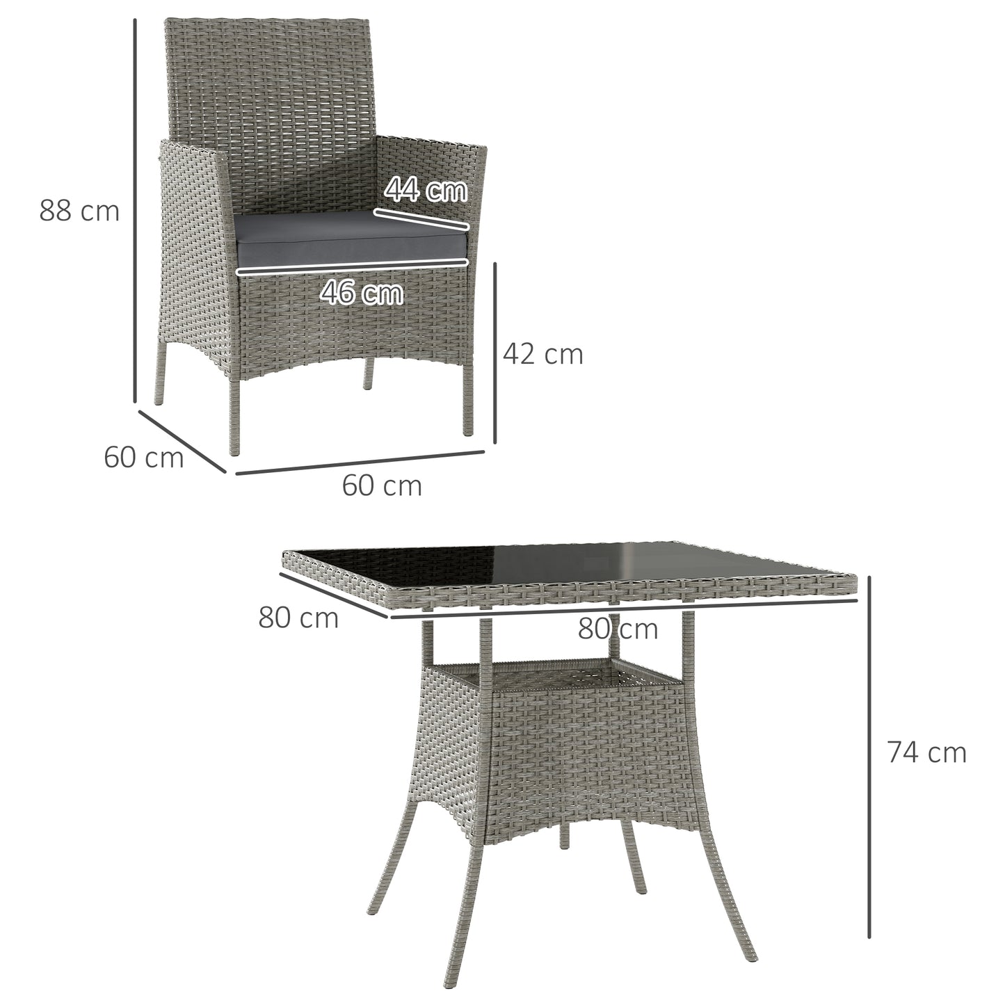 Five-Pieces Rattan Dining Set