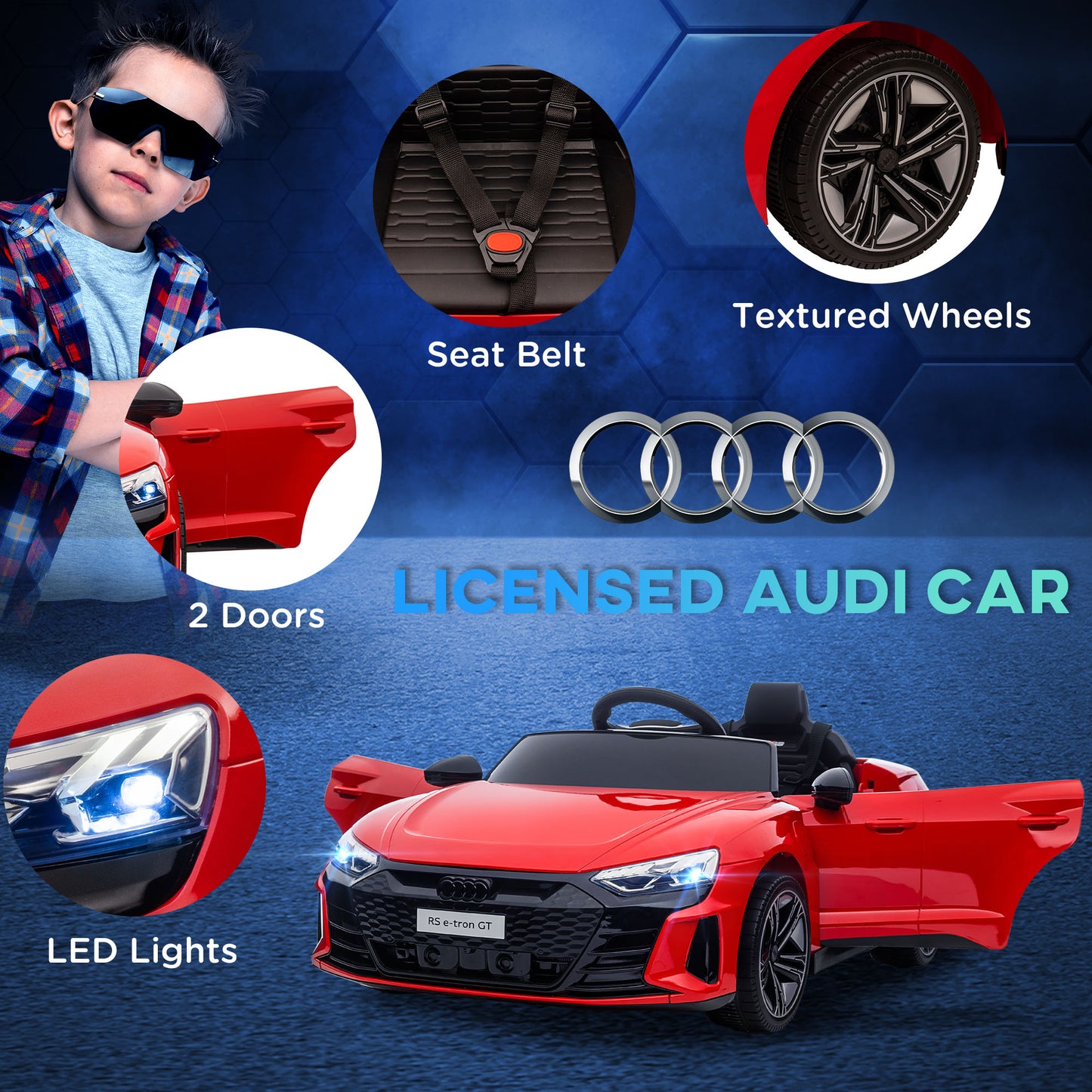 Audi Licensed 12V Kids Electric Ride-On, with Remote Control