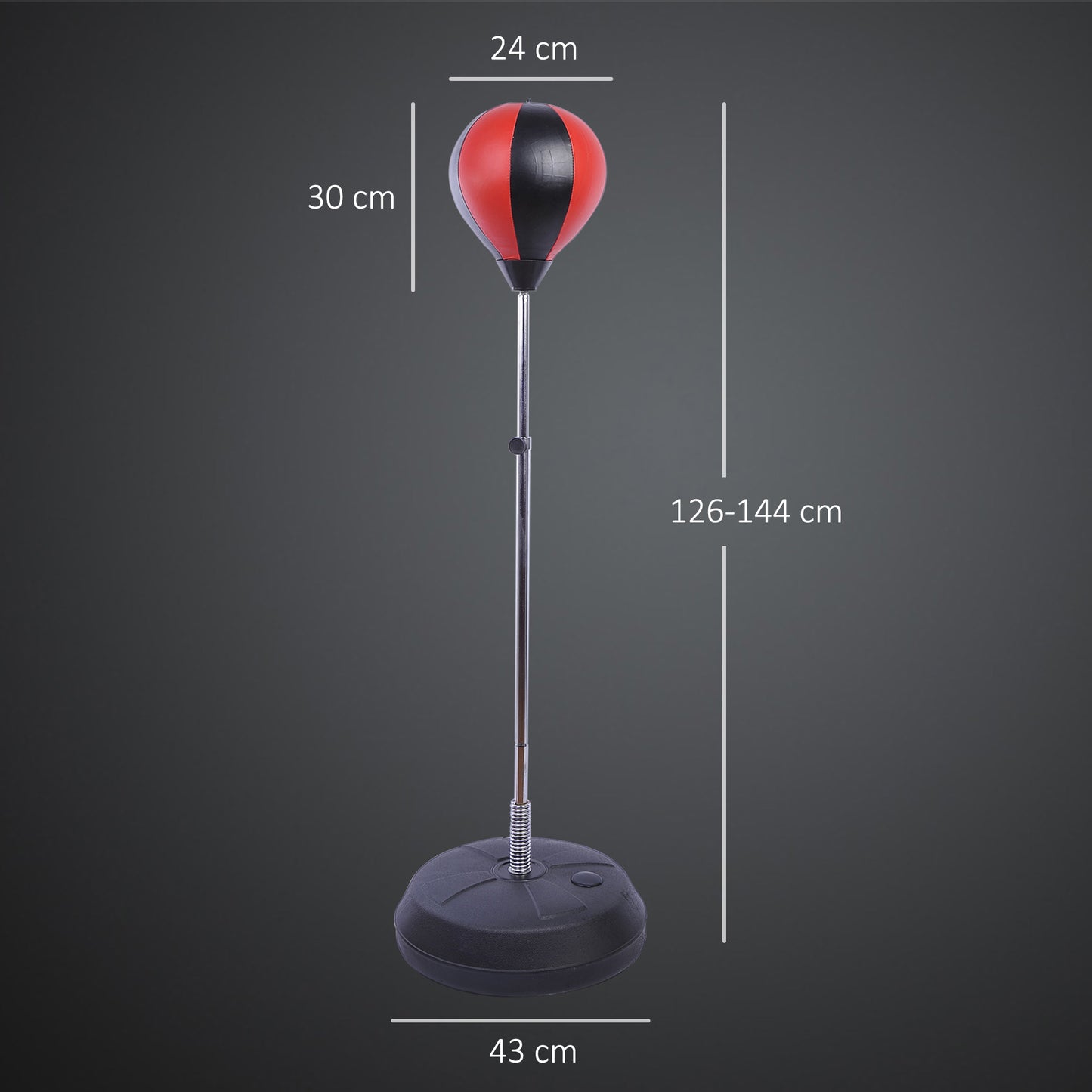 Punching Bag with Stand, 126-144 cm Height Adjustable Boxing Set