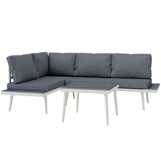 3 Piece Garden Furniture Set with 5-Level Adjustable Lounger