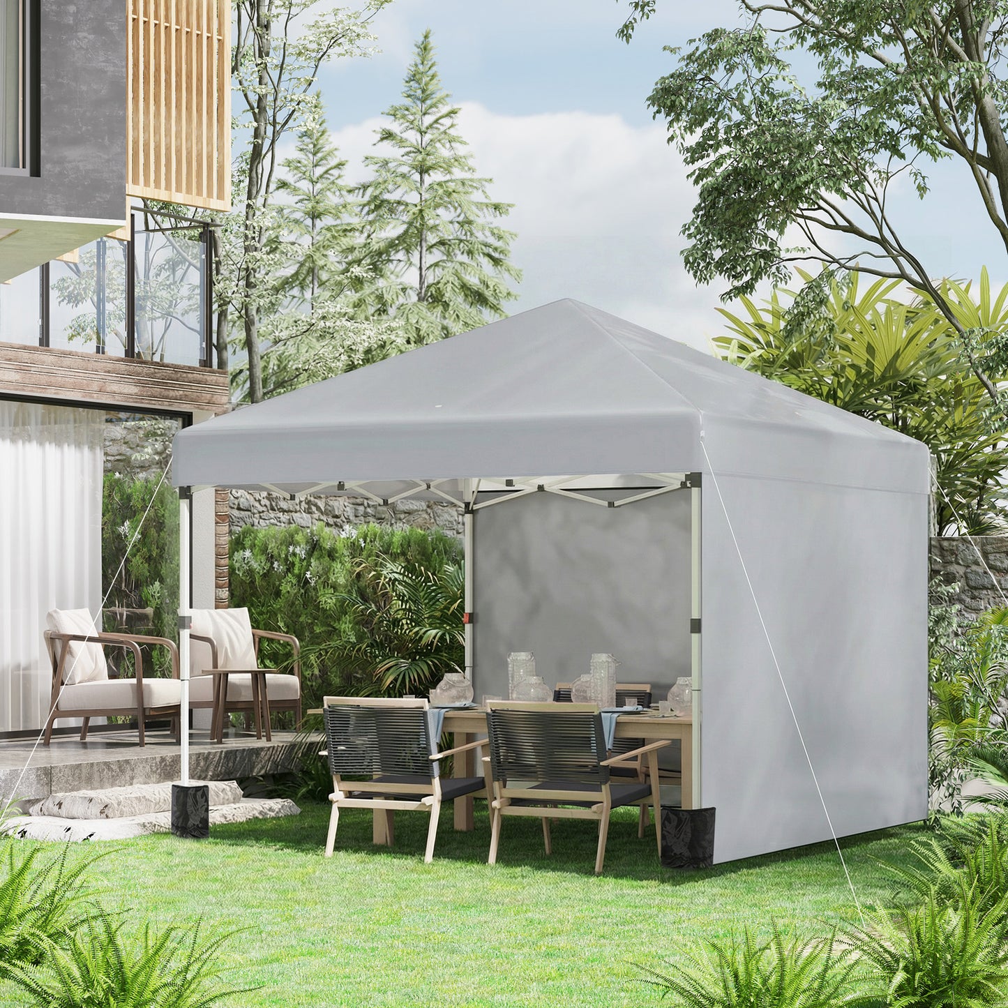 3 x 3 m Pop Up Gazebo, UPF 30+ Party Tent with 2 Sidewalls