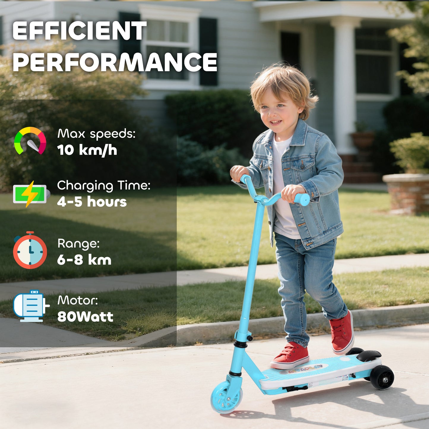 Electric Scooter for Kids Aged 4-7 Years, with Flashing LED Lights