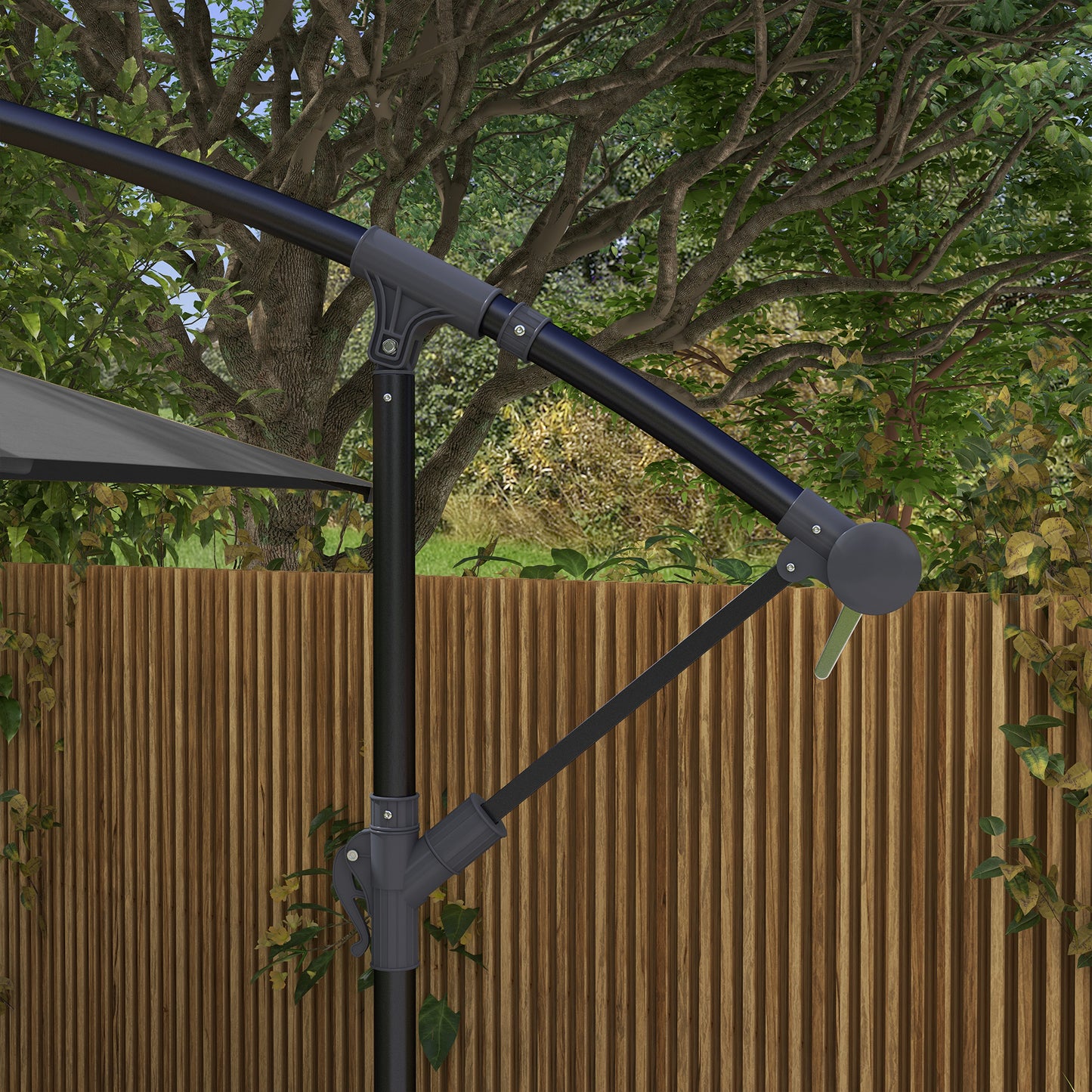3(m) Cantilever Overhanging Parasol, with Cross Base
