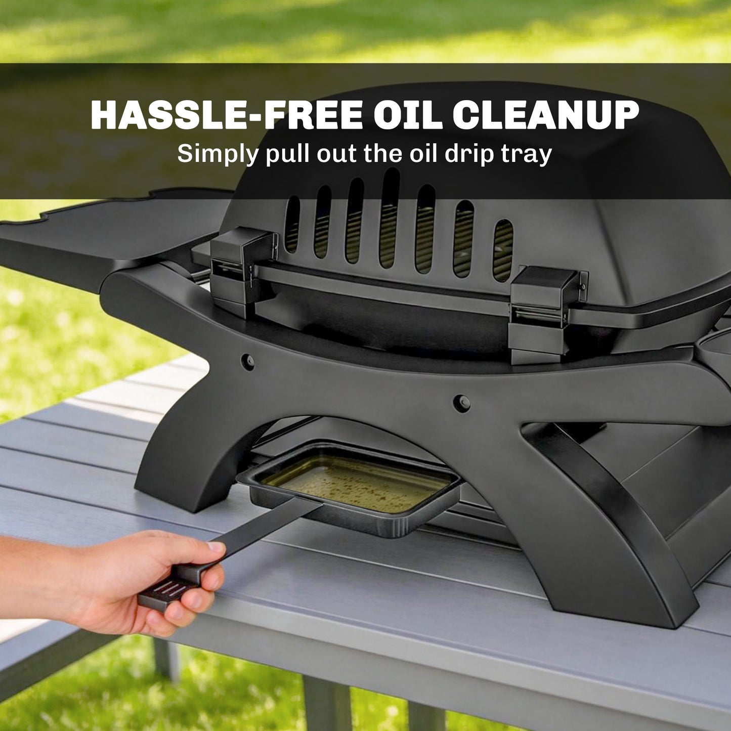 2 Burner Gas Grill with 2 Detachable Side Tables