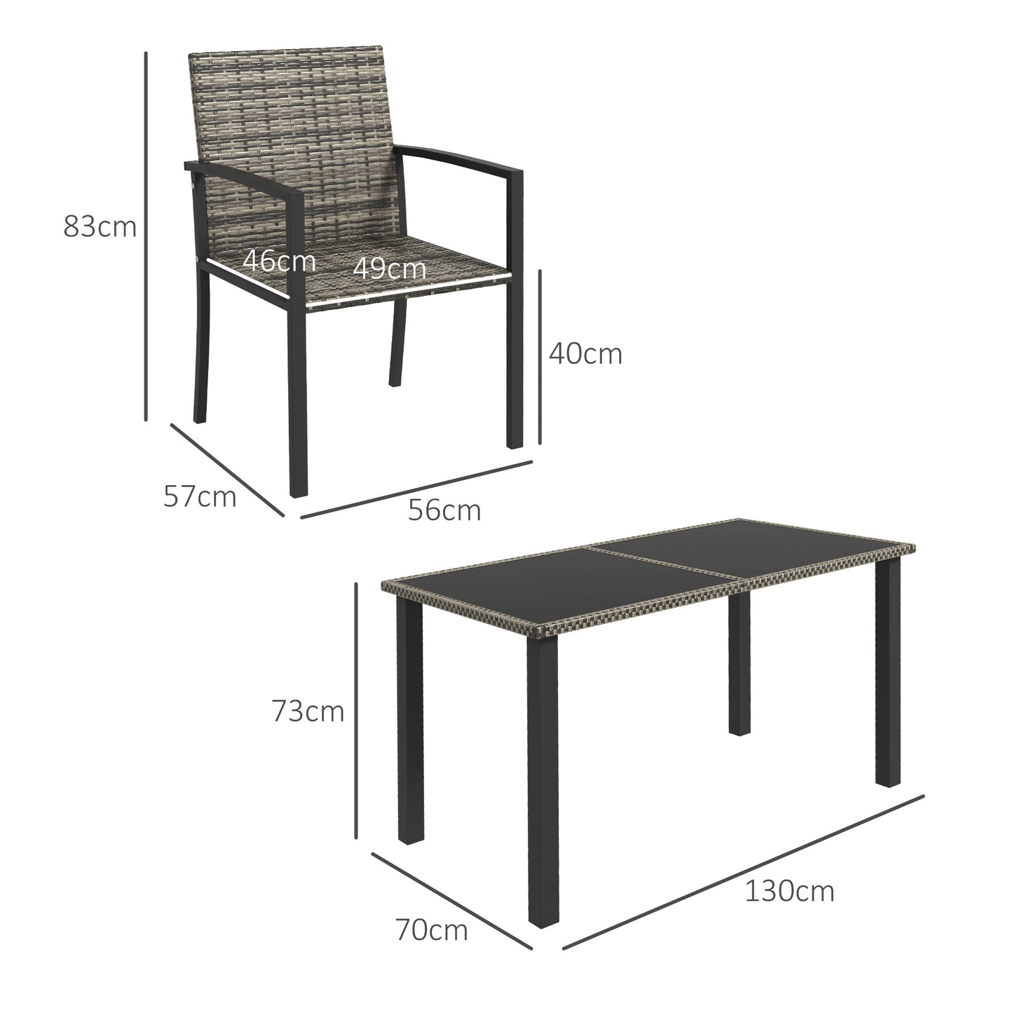 Outdoor Dining Set 5 Pieces Patio Conservatory