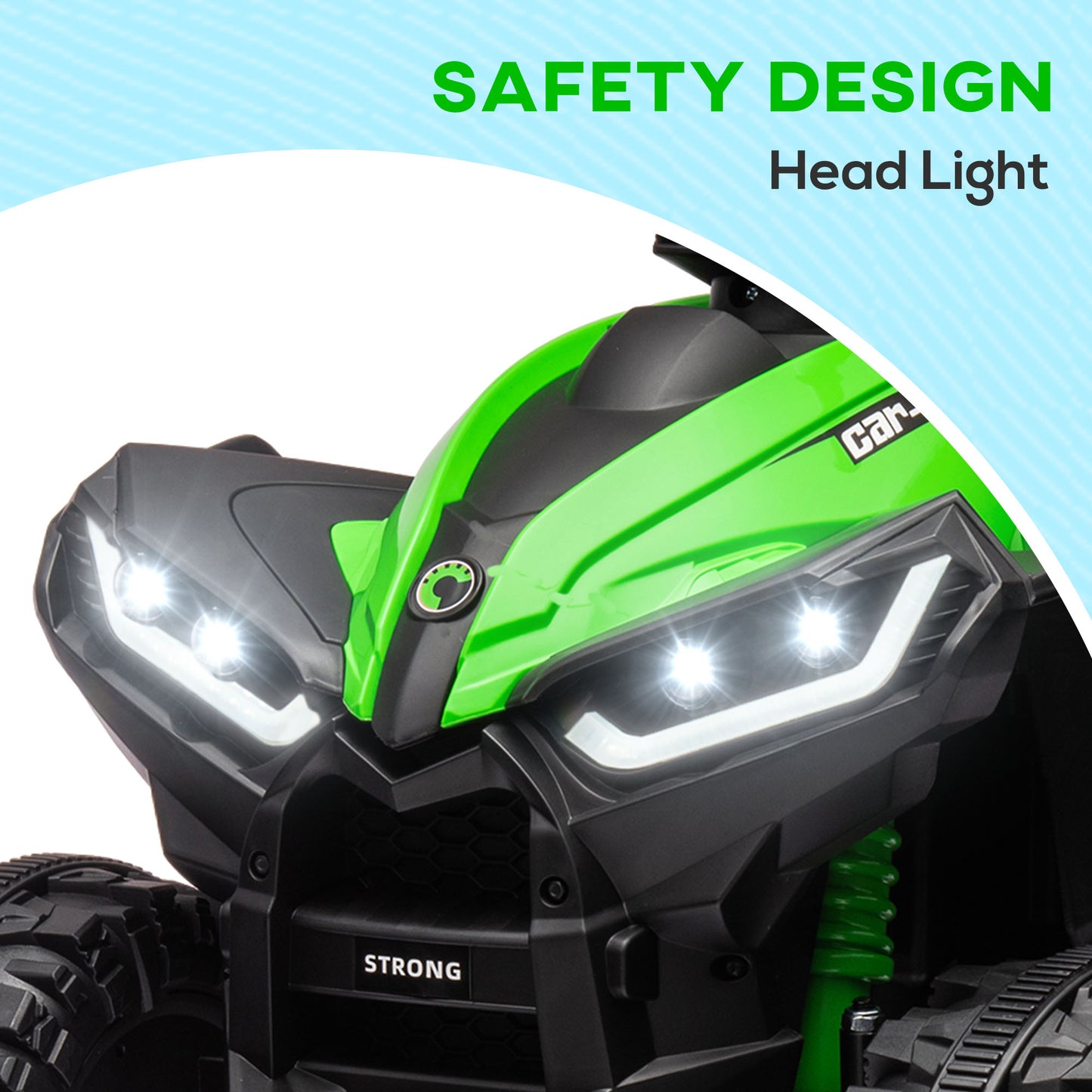 12V Ride-On Quad Bike, with Music, Horn, LED Lights