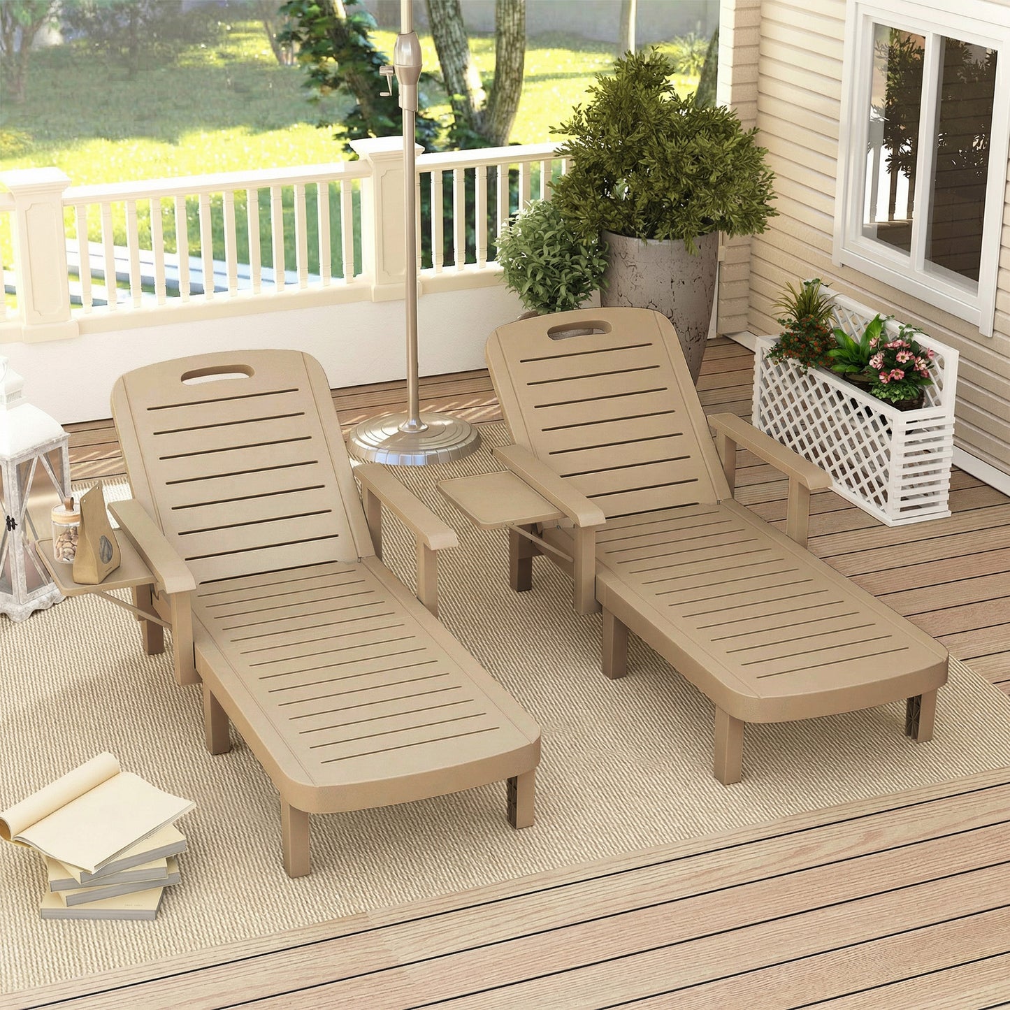 Set of 2 Reclining Sun Loungers