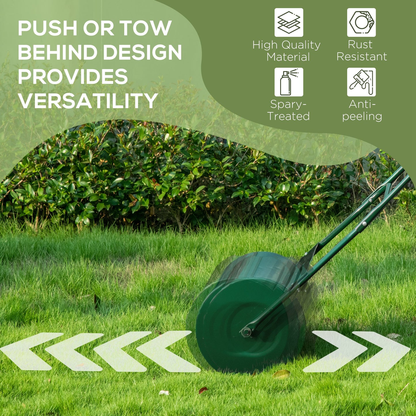 40L Garden Lawn Roller, Water Sand Filled Outdoor Grass Roller