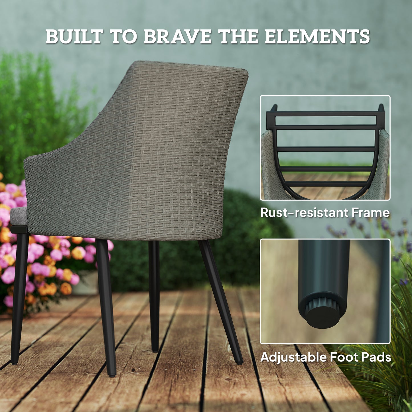 6 Seater Rattan Dining Set with Cushions (1)