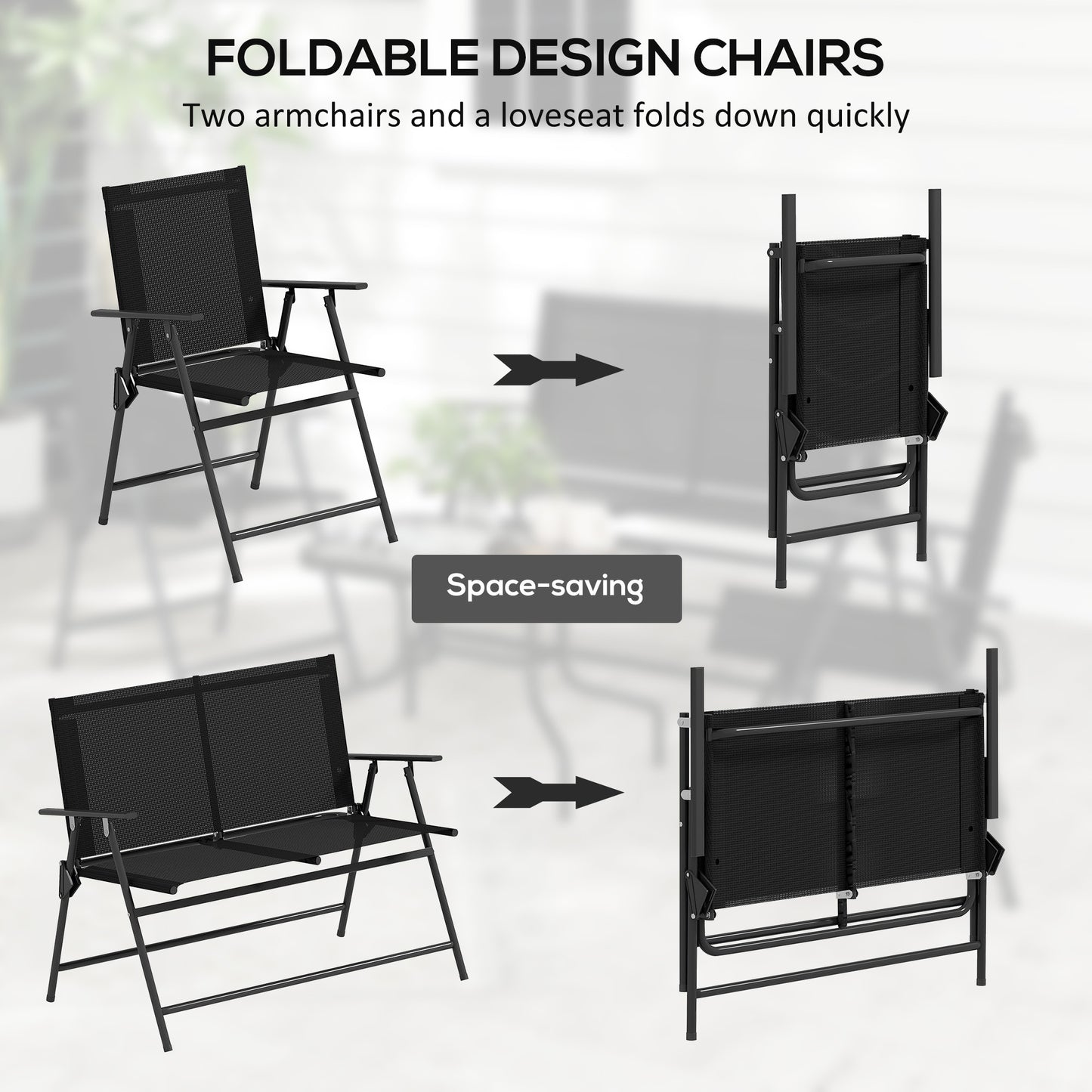 Four-Piece Metal Garden Sofa Set