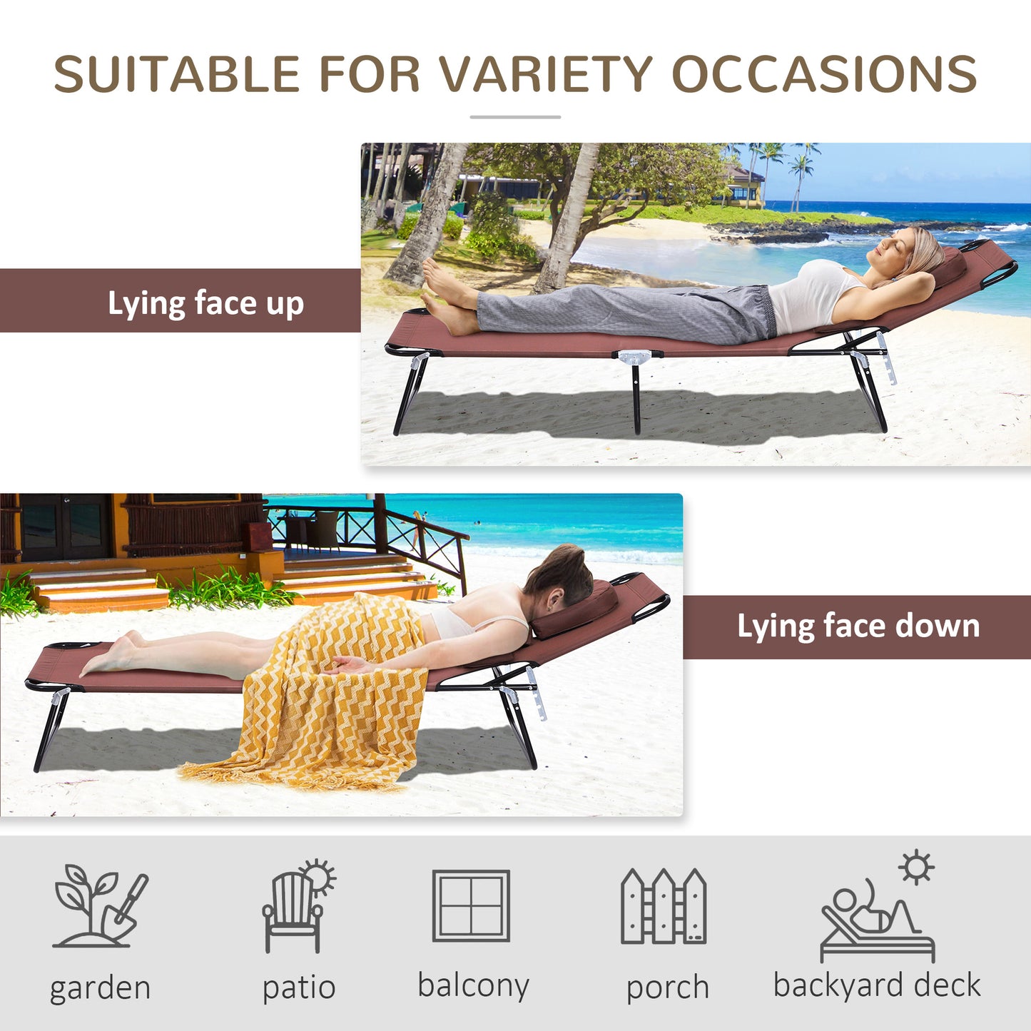 Folding Sun Lounger with Face Hole