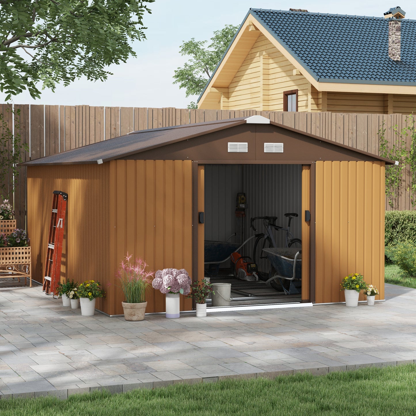 13 x 11ft Metal Garden Shed
