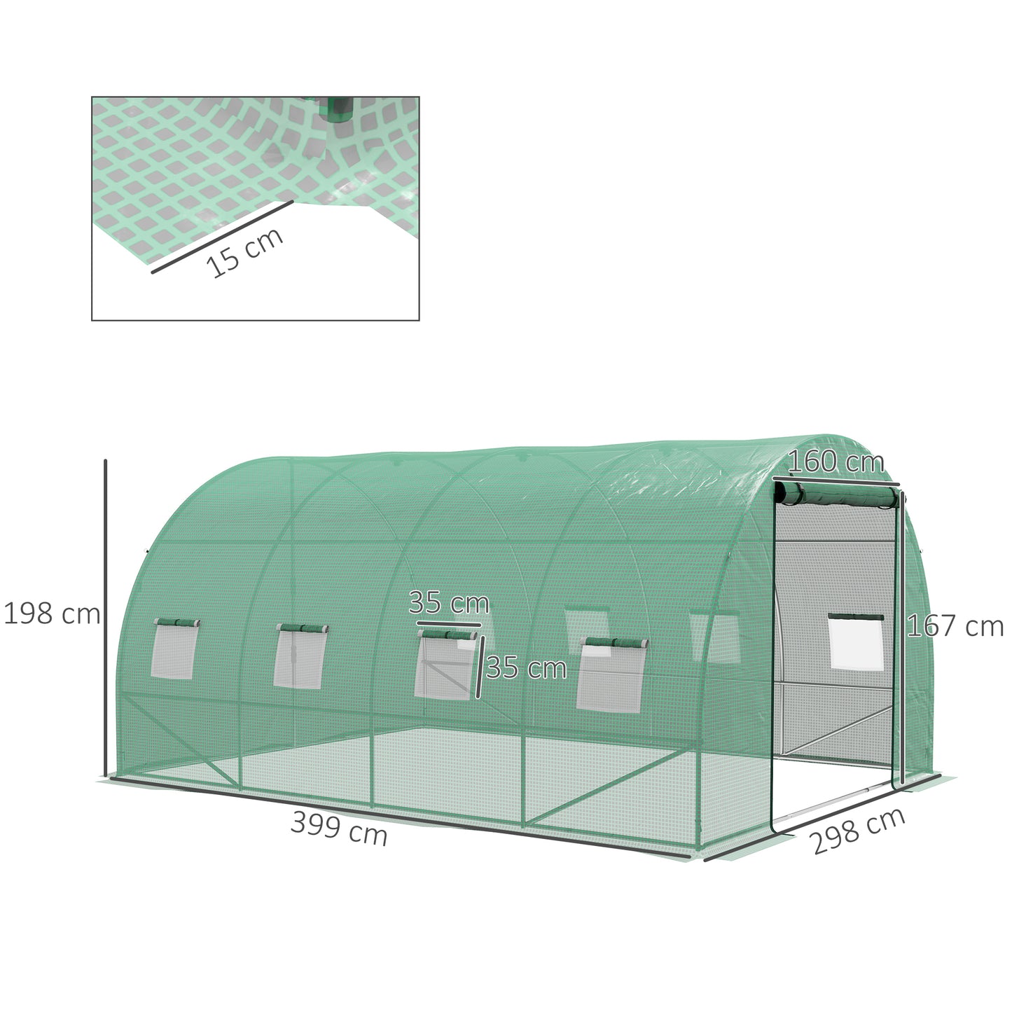 Sprinkler System Polytunnel Greenhouse, 4 x 3(m)