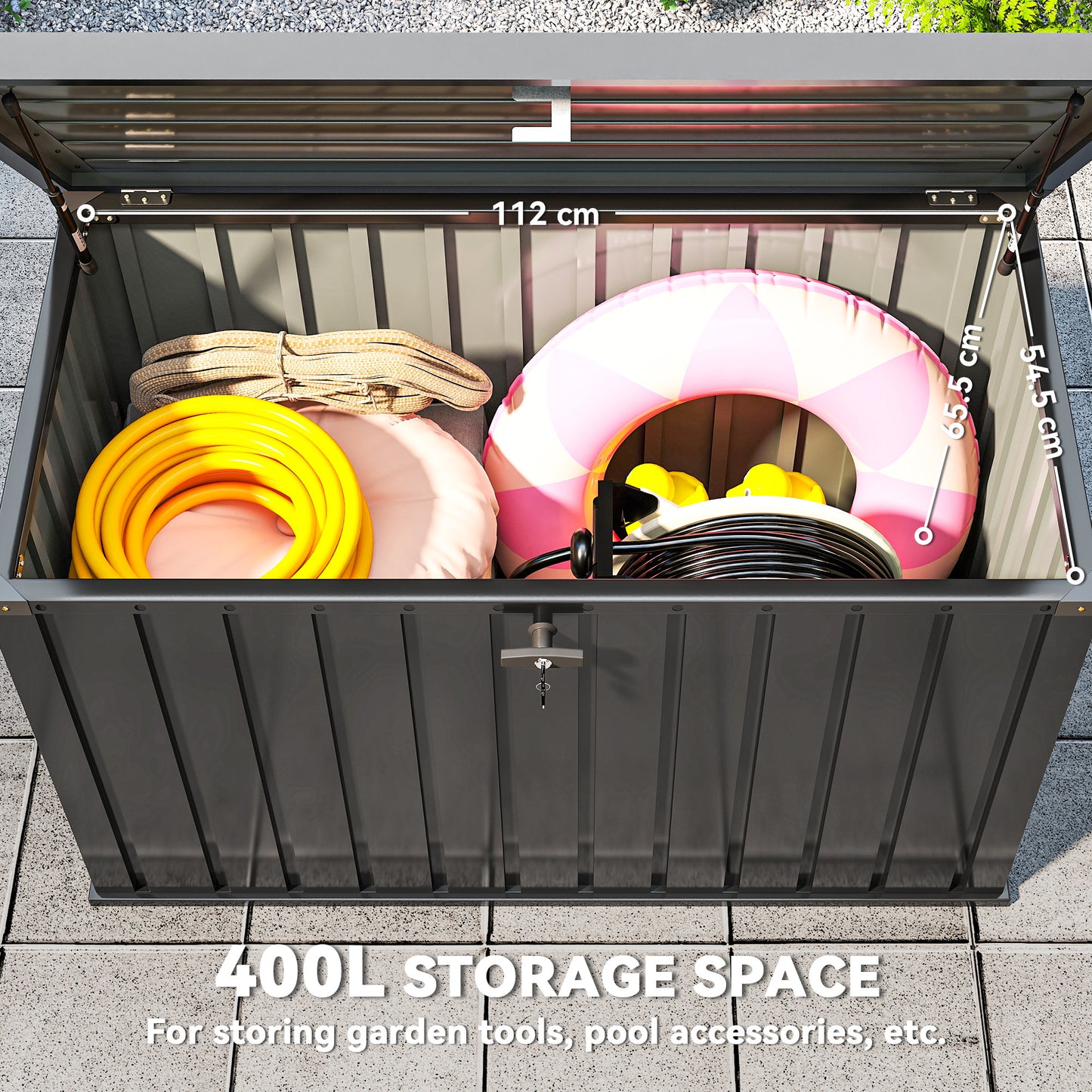 400L Galvanised Steel Garden Storage Box