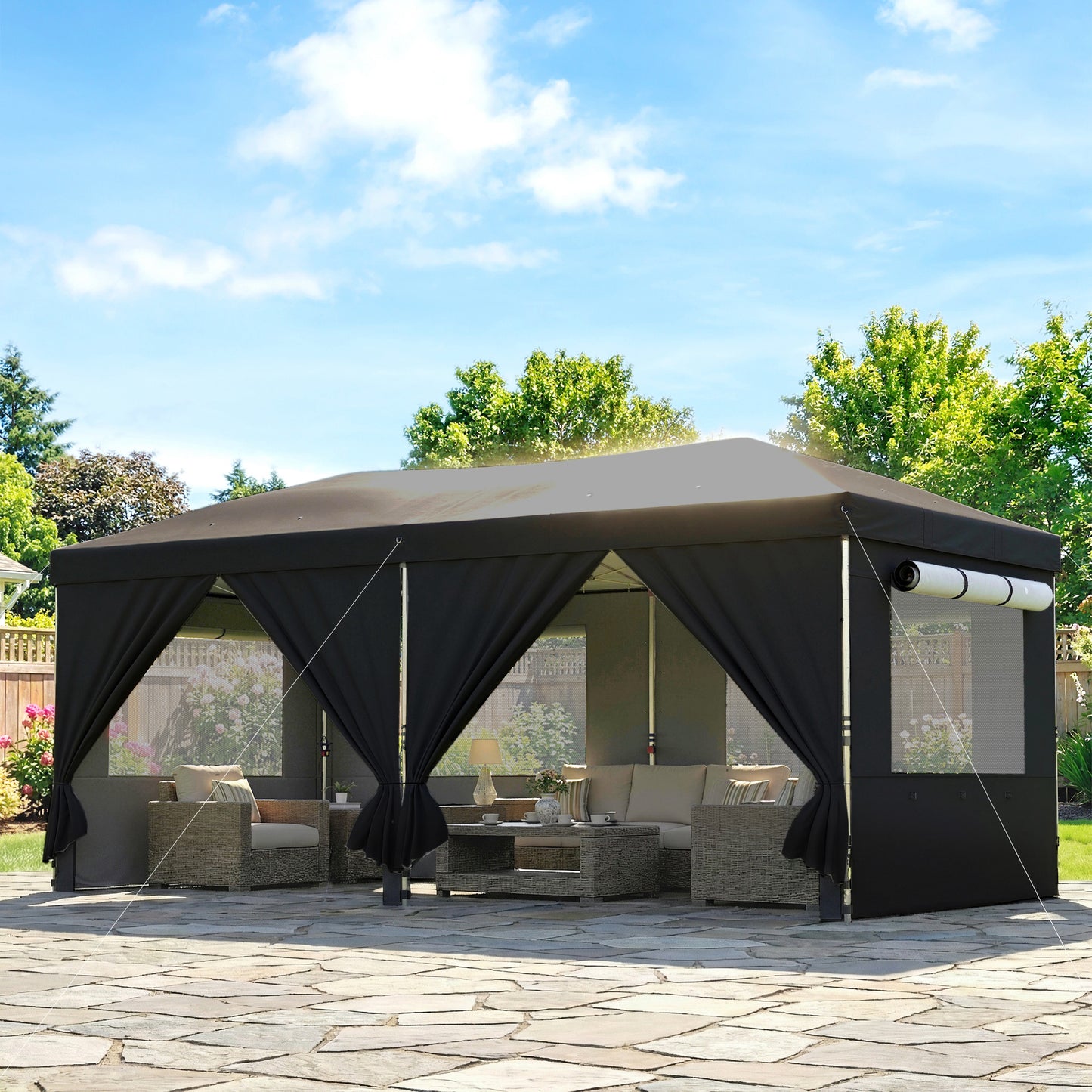 3 x 6 m Pop Up Canopy with UV50+ Protection Garden Gazebo