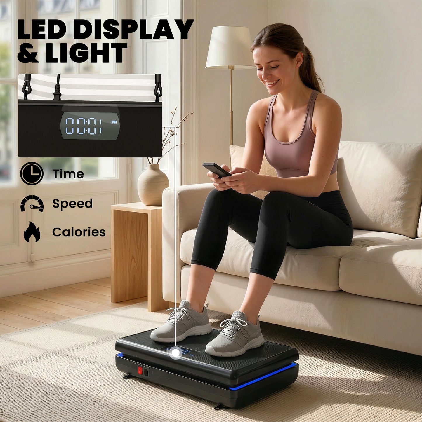 Vibration Plate Exercise Machine with 120 Speed Levels, 5 Programs (1)