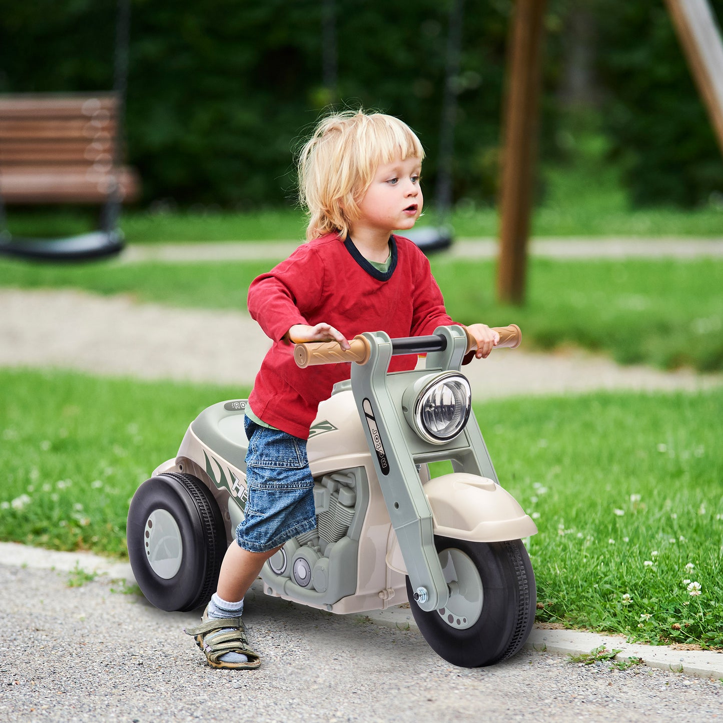 Foot To Floor Sliding Kids Ride On Car with Music, Bubble