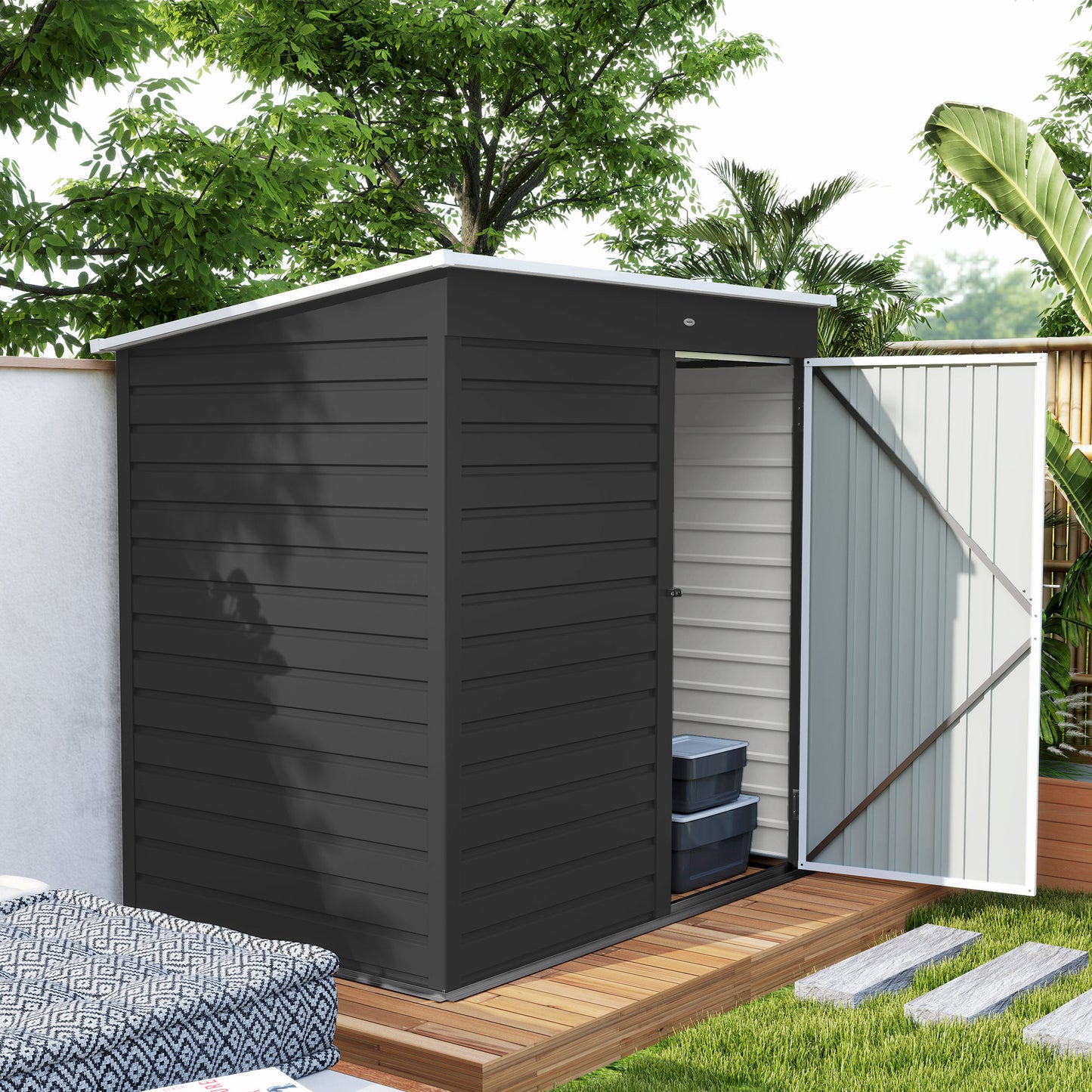 6 x 4ft Metal Garden Storage Shed