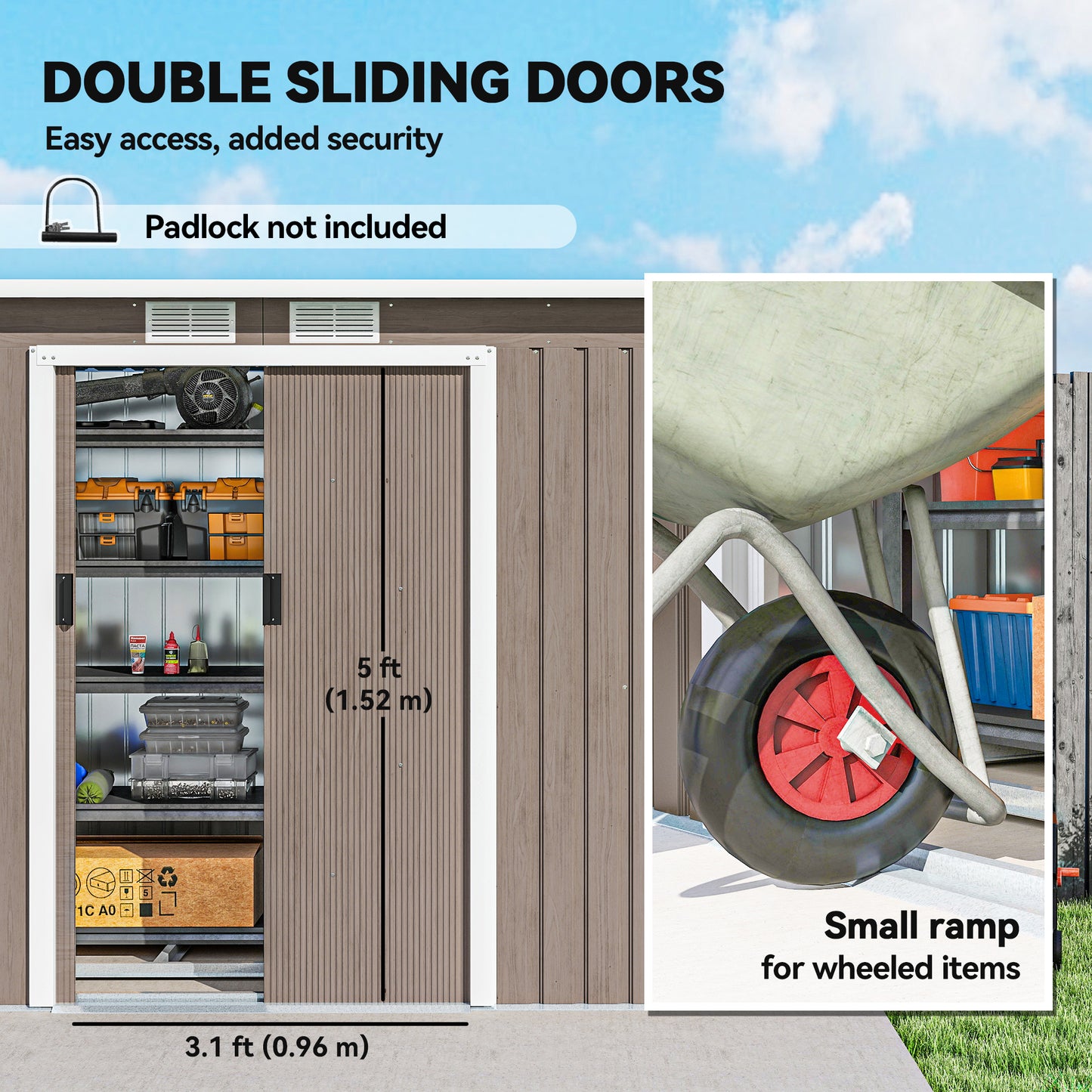4 x 9ft Metal Shed, with Foundation Shed
