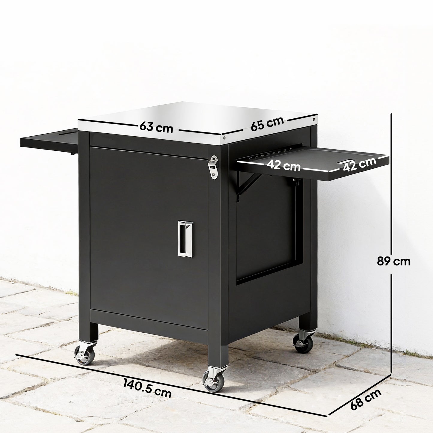 Outdoor Grill Cart with Stainless Steel Tabletop