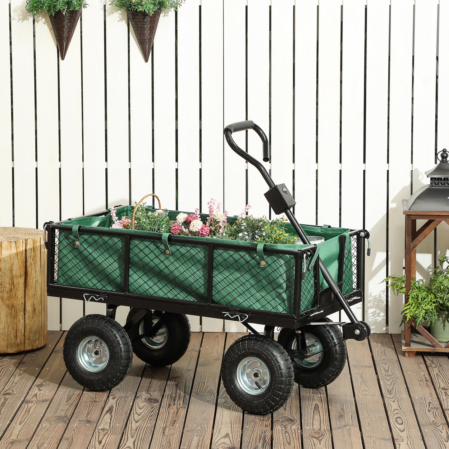 114L Steel Frame Garden Cart Trolley