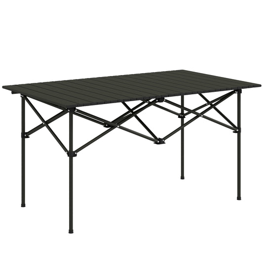 Two-Seater Portable Aluminium Table, with Roll-Up Tabletop and Bag