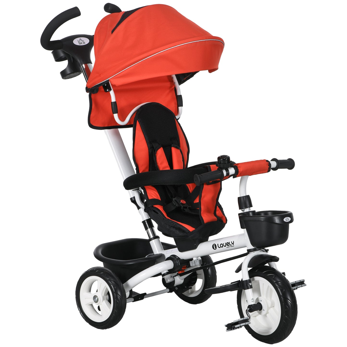 Metal Frame 6 in 1 Baby Push Tricycle with Parent Handle