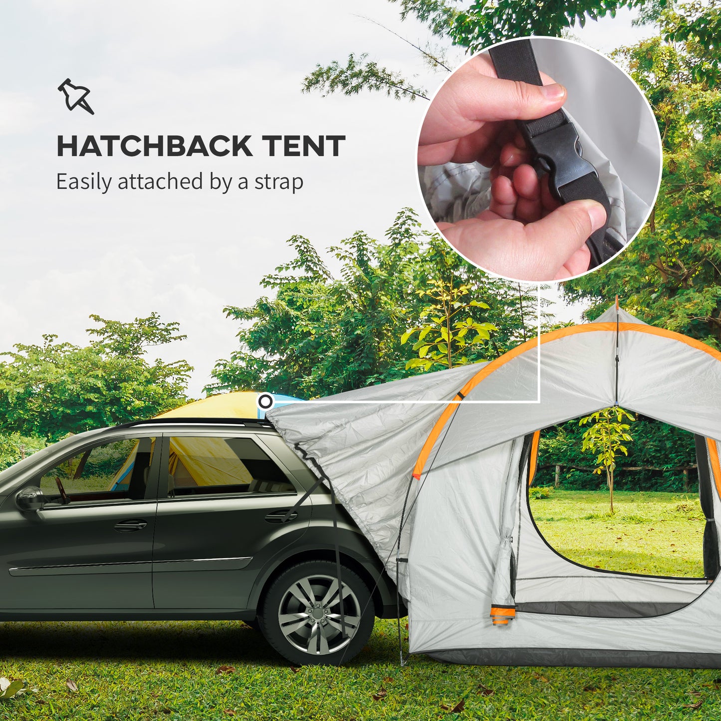 SUV Car Tent for Camping, Waterproof PU2000mm, 5 Man Tailgate Tent