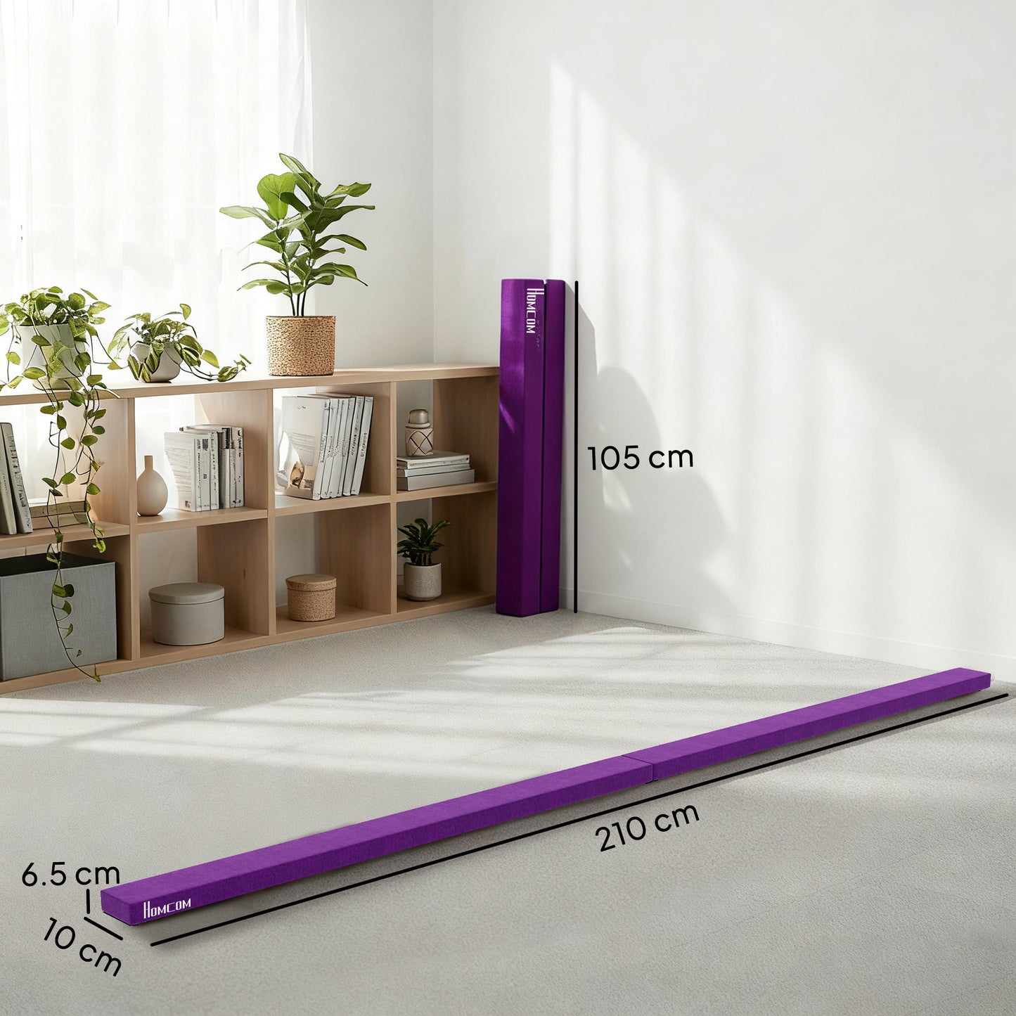 2.4M 8FT Gymnastics Folding Balance Beam Home Gym Training Exercise