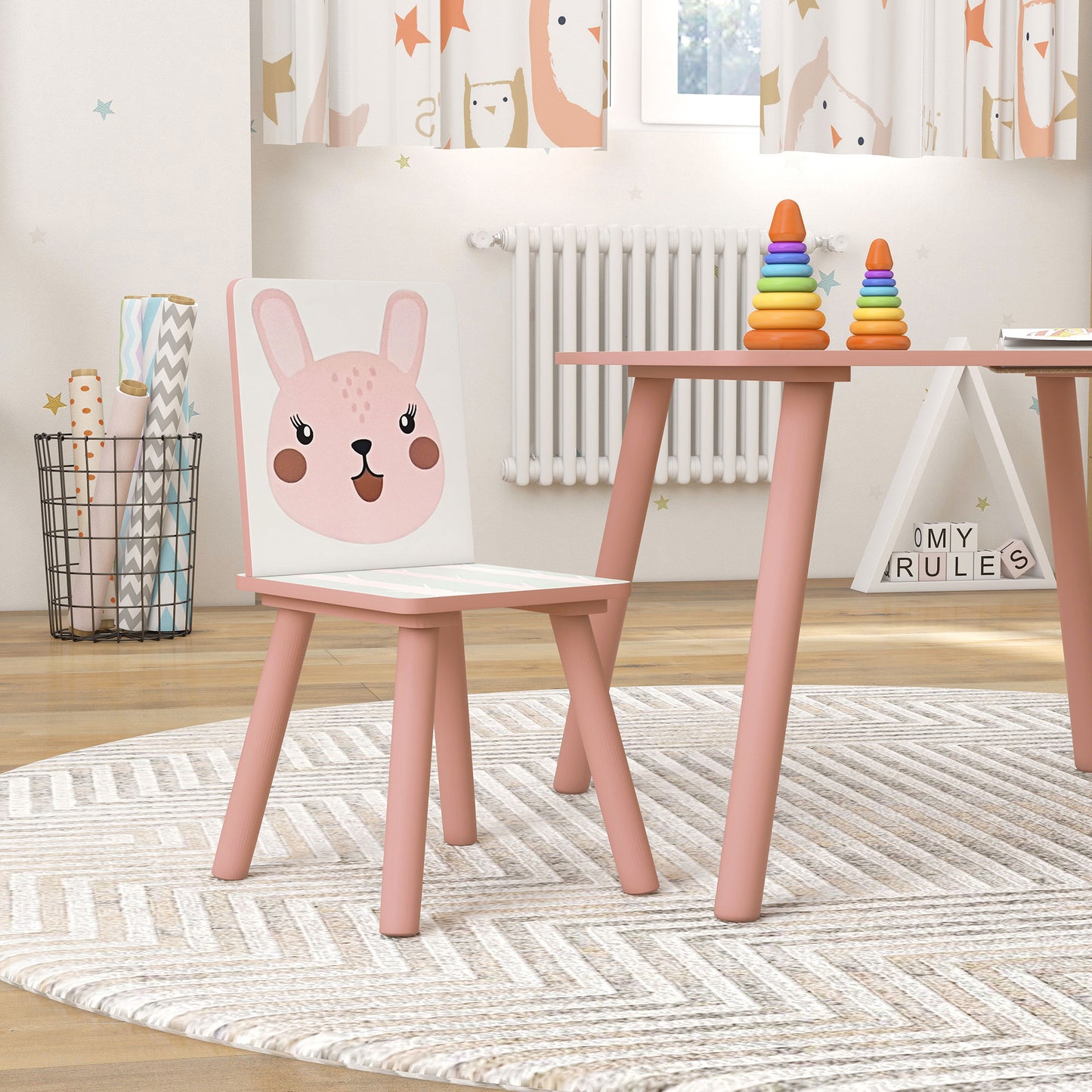 Kids and Table Chairs, Children Desk with Two Chairs