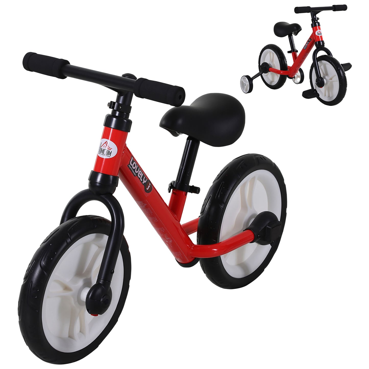 11 Inch Kids Balance Bike Training Pedal Bicycle W/ Removable