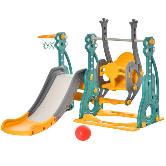 3-IN-1 Kids Swing and Slide Set