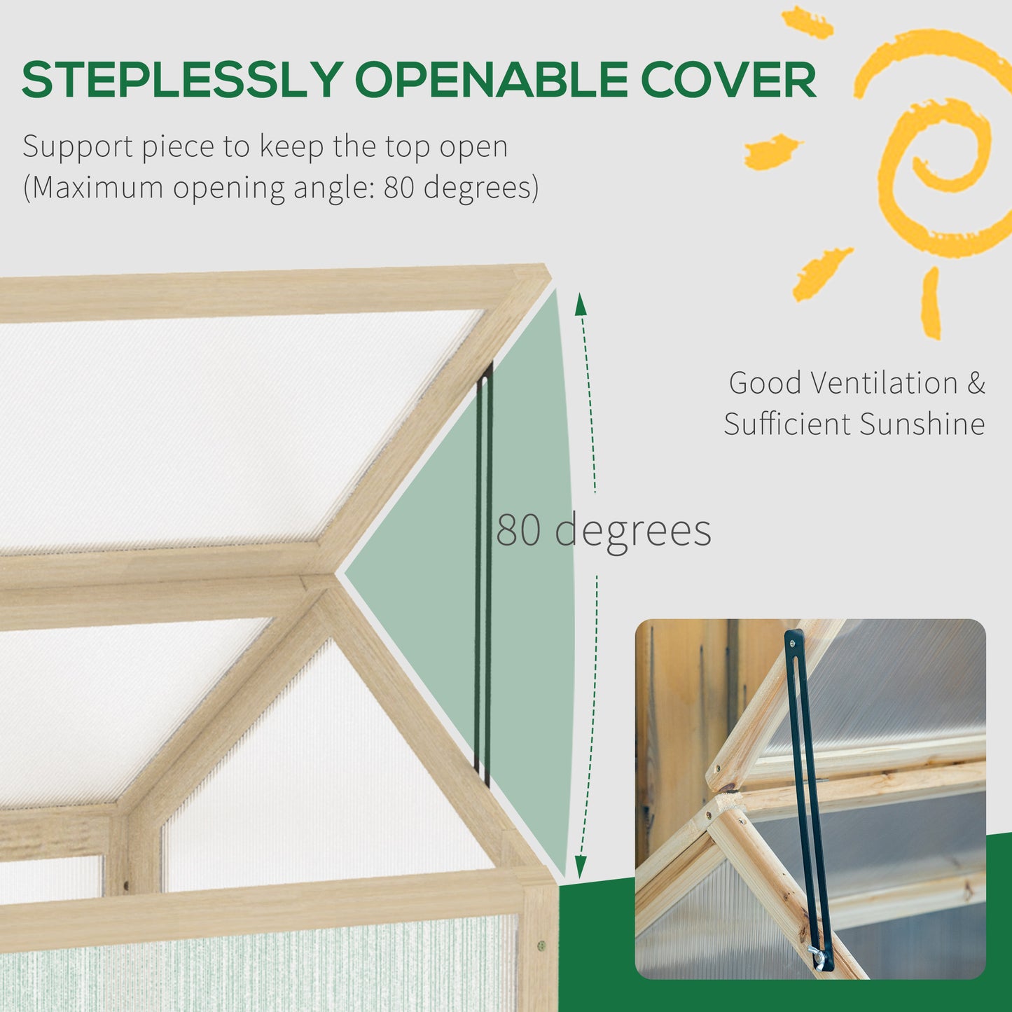 Wooden Cold Frame Garden Polycarbonate Greenhouse