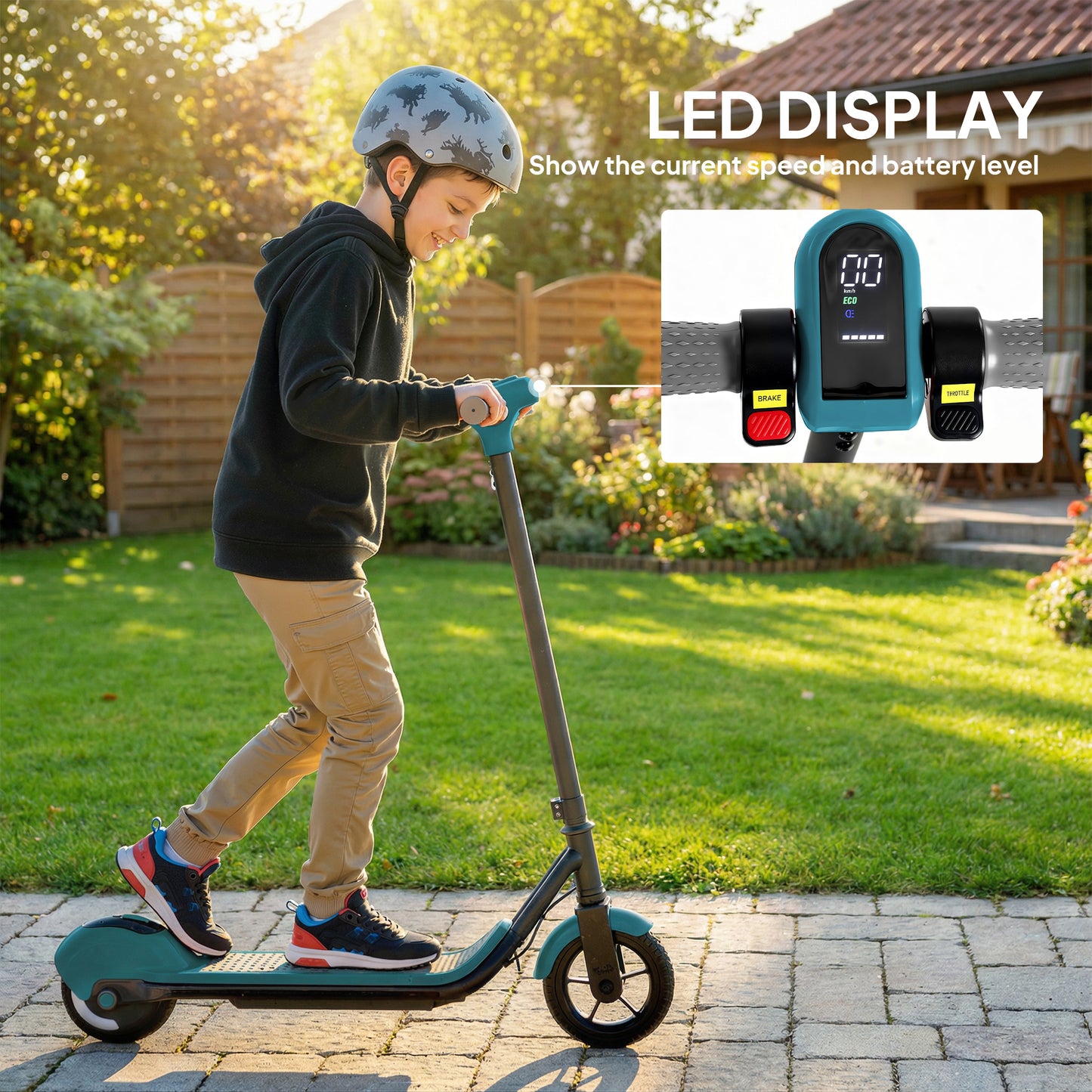 Electric Scooter for Kids, with LED Display