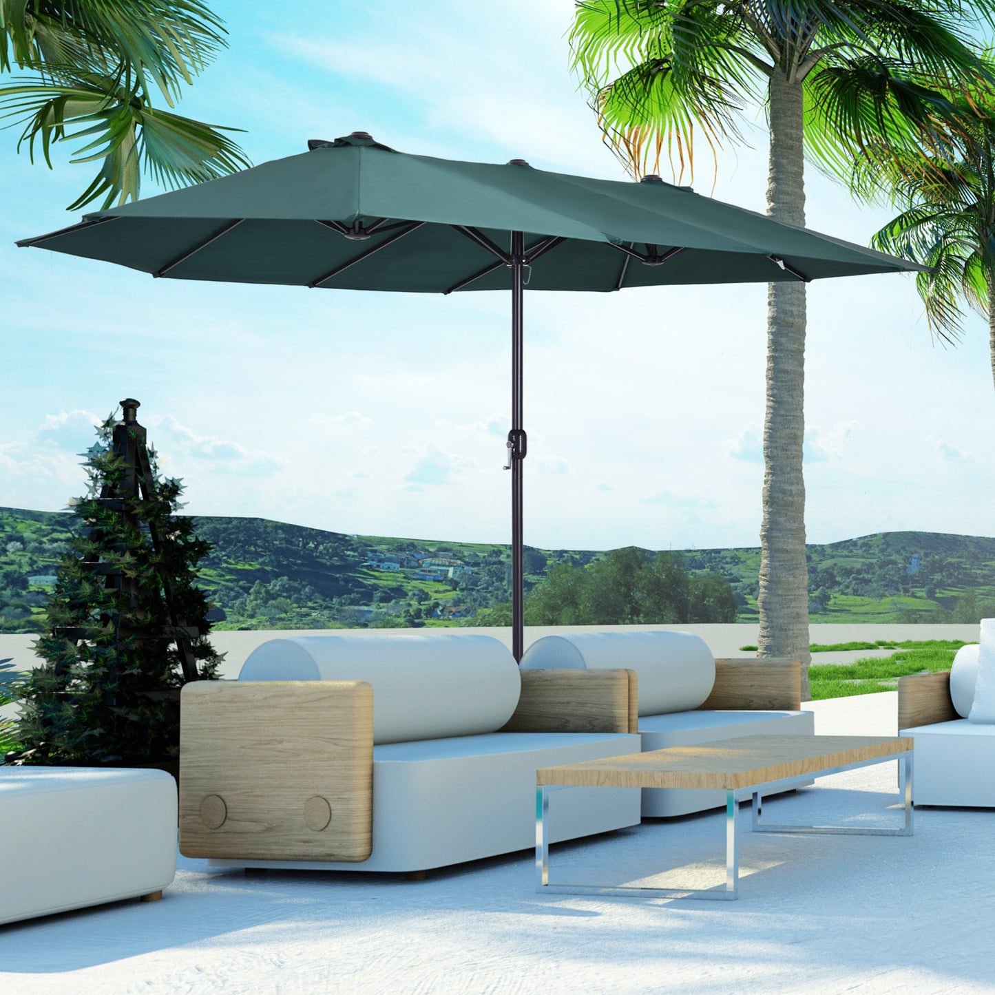4.6m Double Garden Parasol
