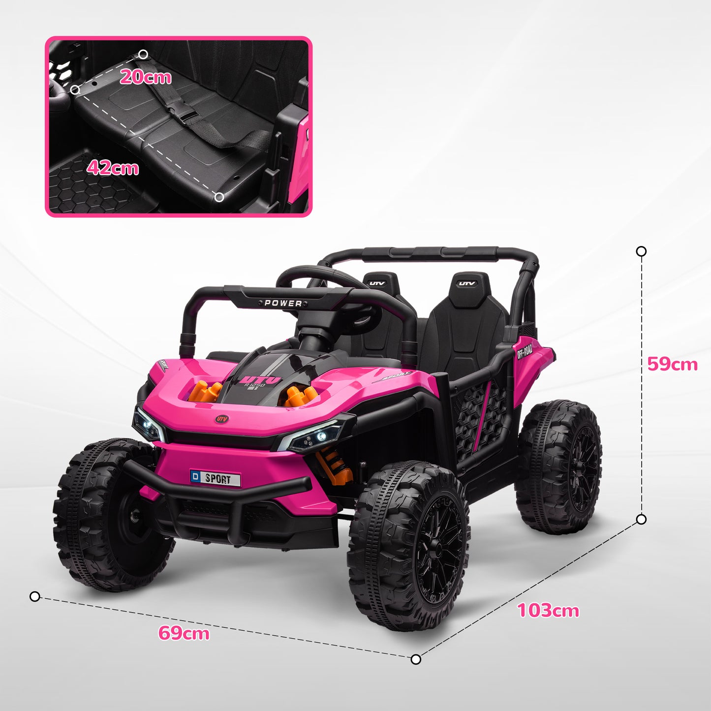 12V Battery Powered Ride on Truck w/ Remote, Four Suspension Wheels