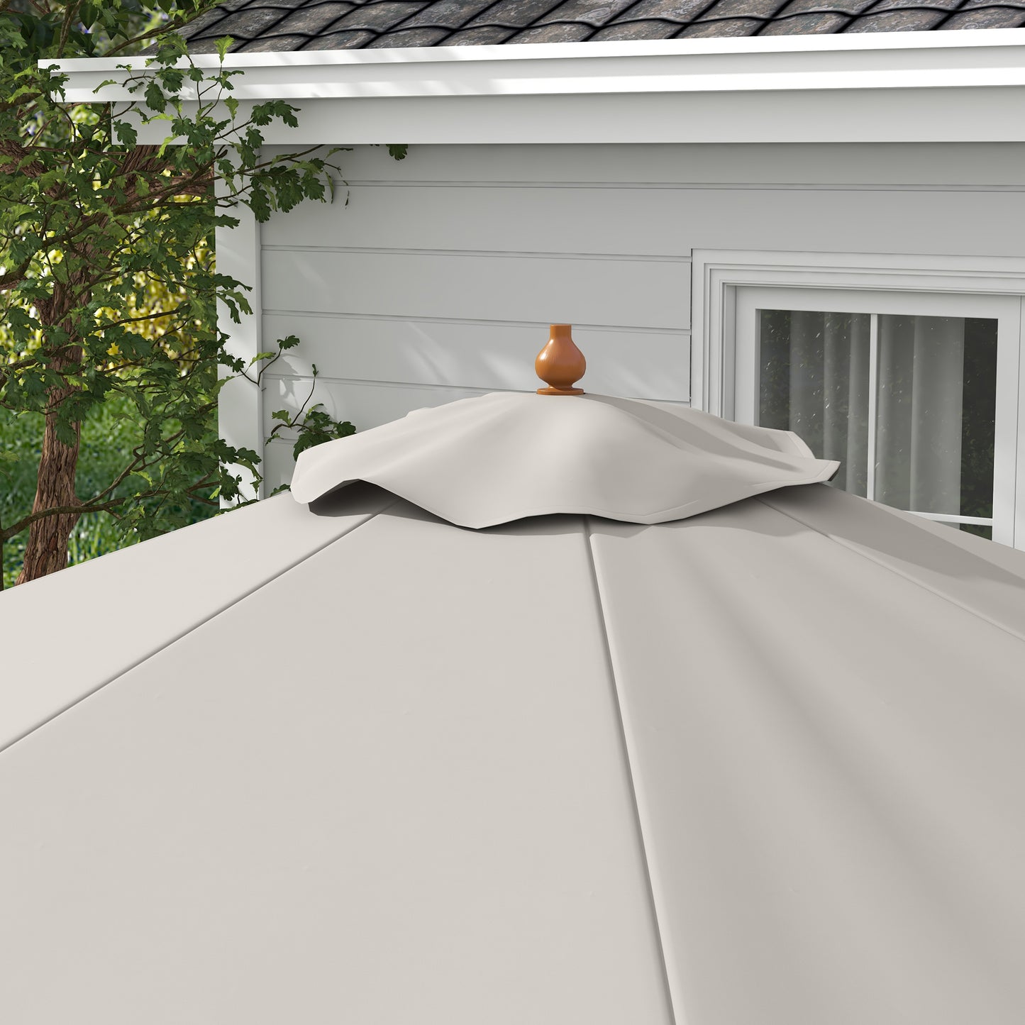 3.3m Elegant Wooden Parasol