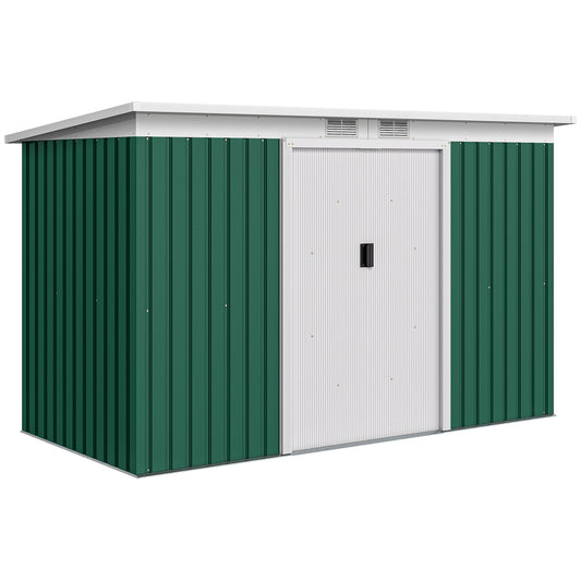 9ft x 4ft Metal Garden Shed, Outdoor Tool House with Foundation Kit (1)