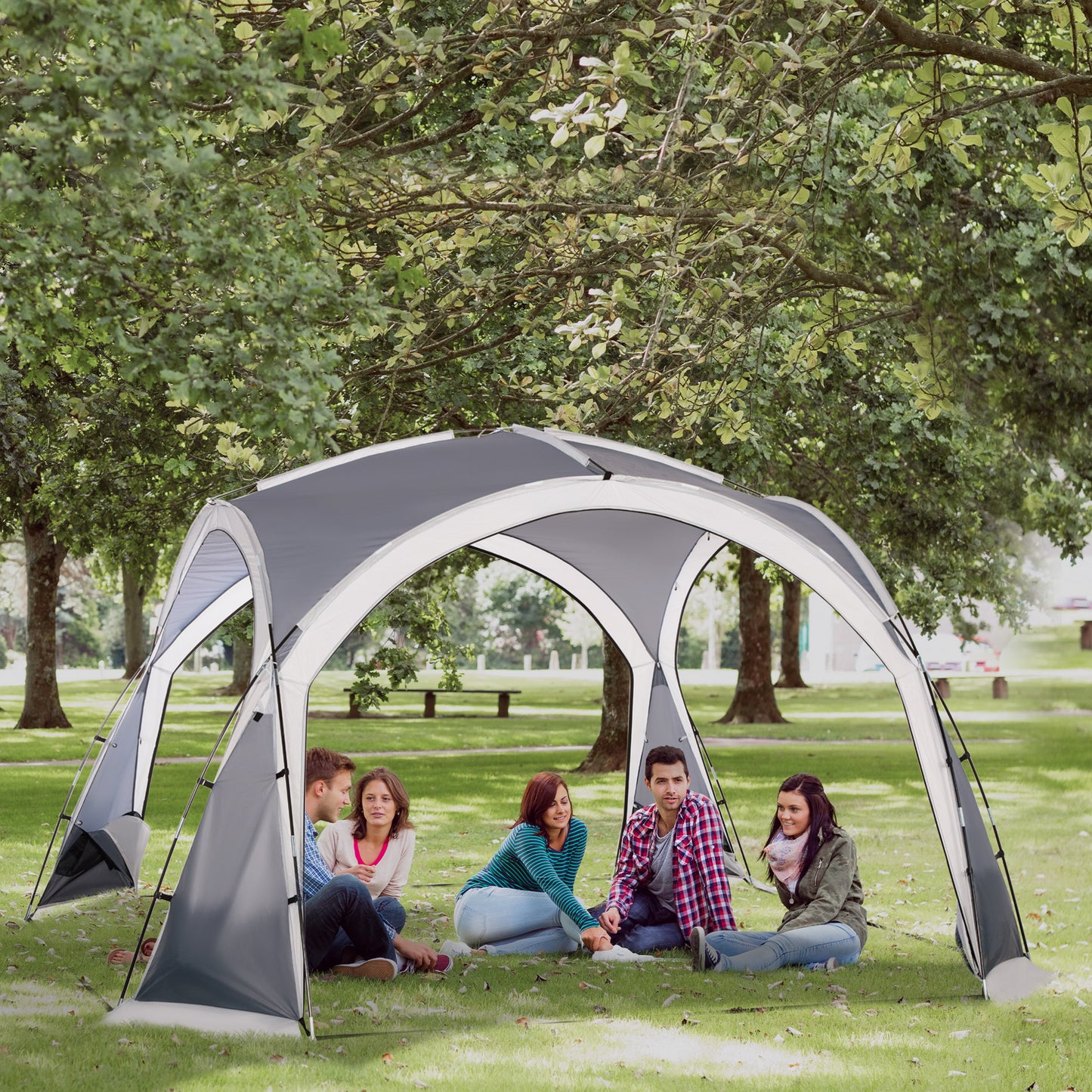 Dome Tent for 6-8 Person, Camping Tent with 4 Zipped Mesh Doors