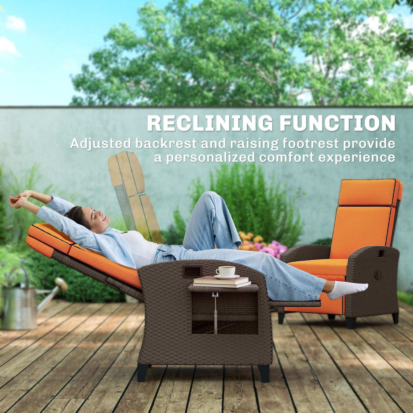 Garden Recliner with Cushion