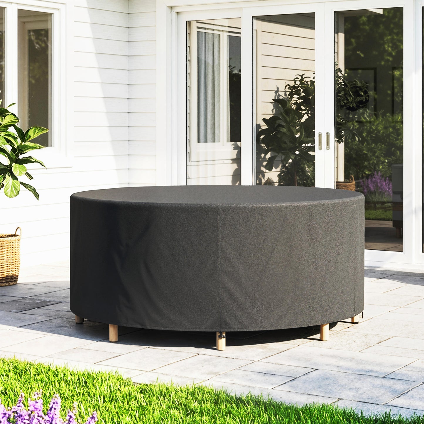 Round Garden Furniture Cover, Waterproof Garden Table Cover