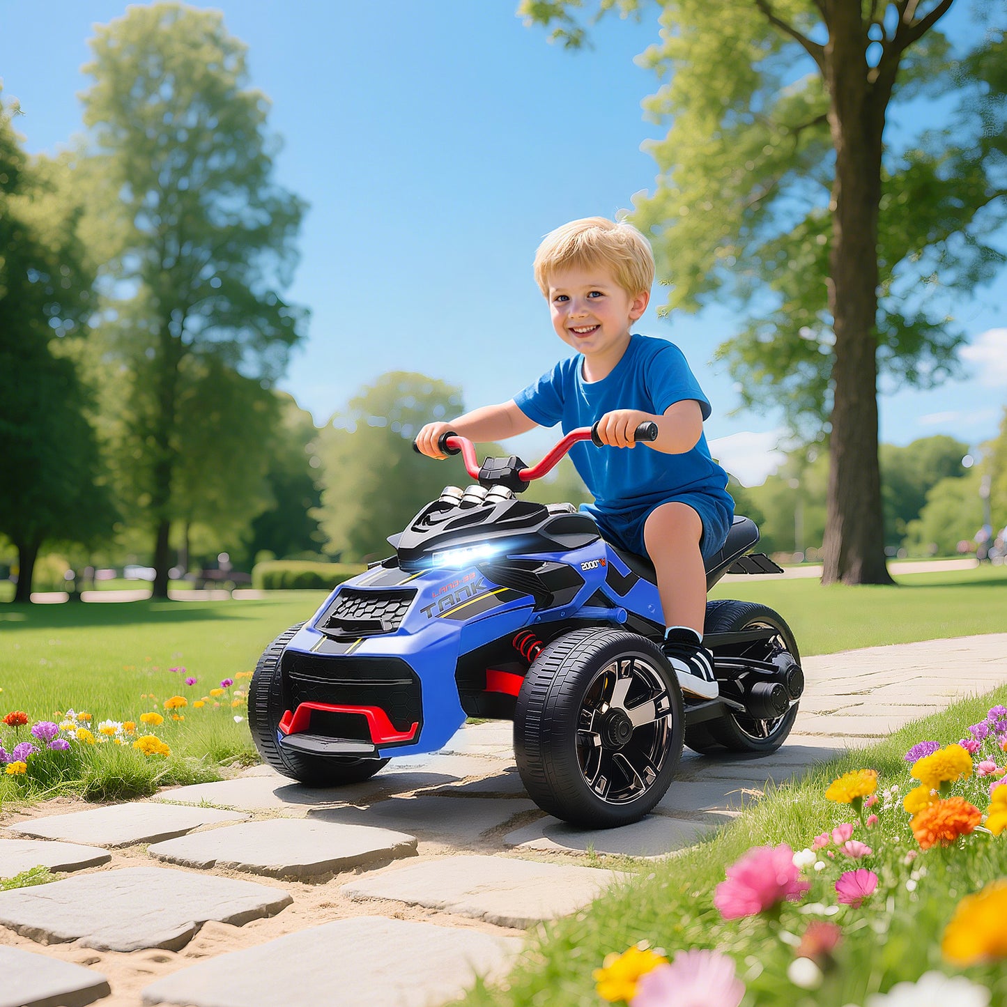 12V Kids Electric Ride On Car with 3 Wheeler, MP3 Player, Horn