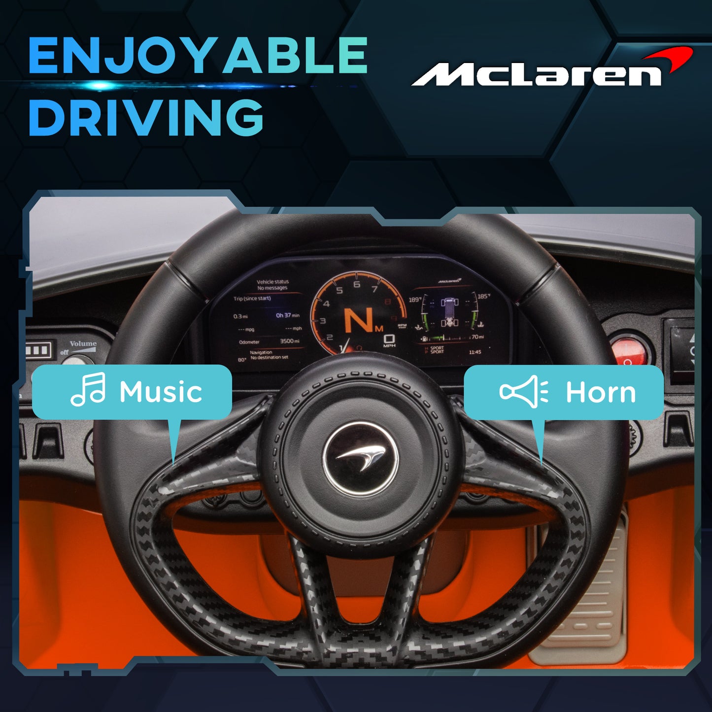 McLaren 765LT Licensed 12V Kids Electric Ride on Car