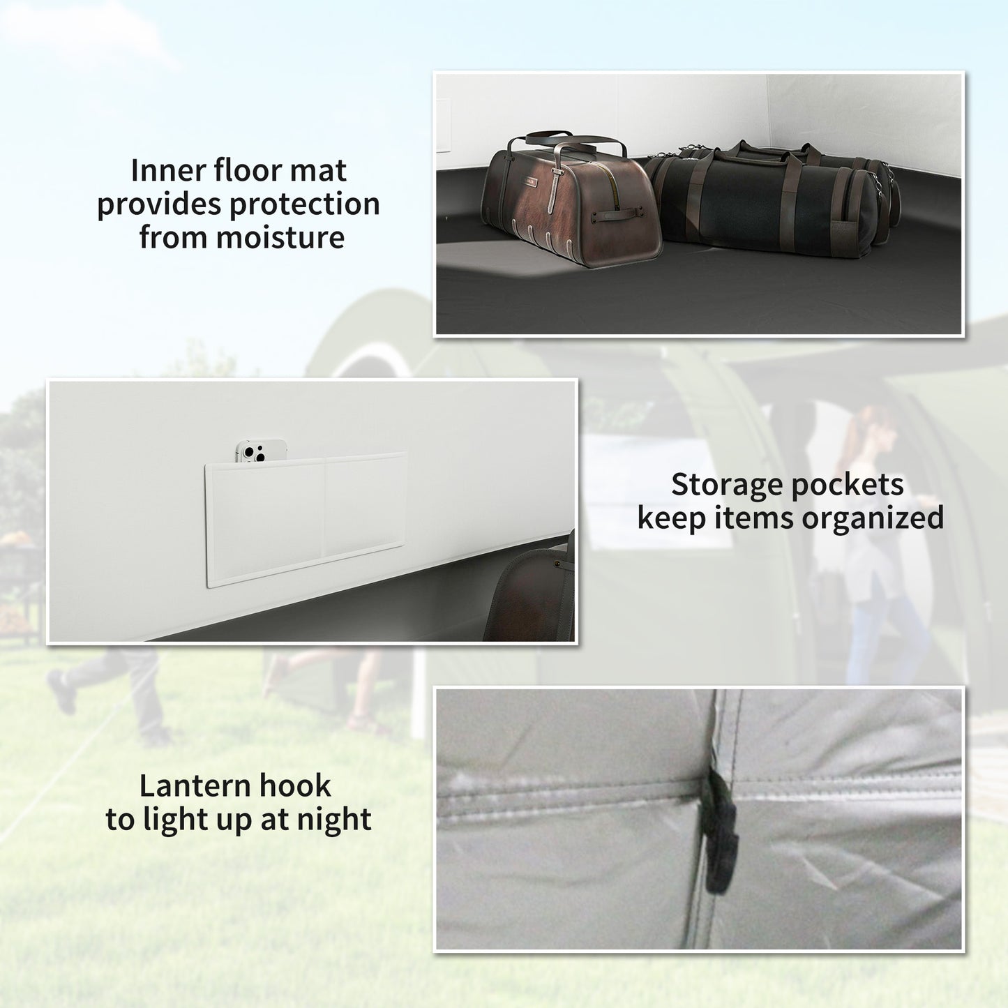5-6 Man Camping Tent with 2 Room, Floor and Carry Bag