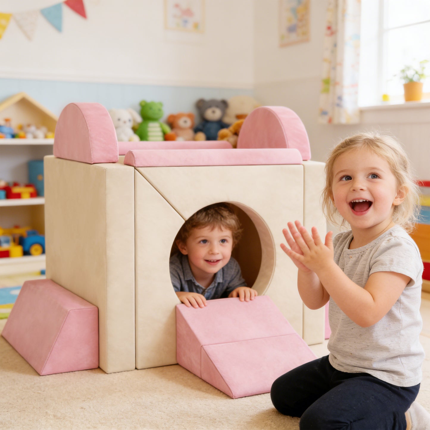 Kids Play Sofa, 12 Pieces Foam Modular Soft Play Set for Playroom