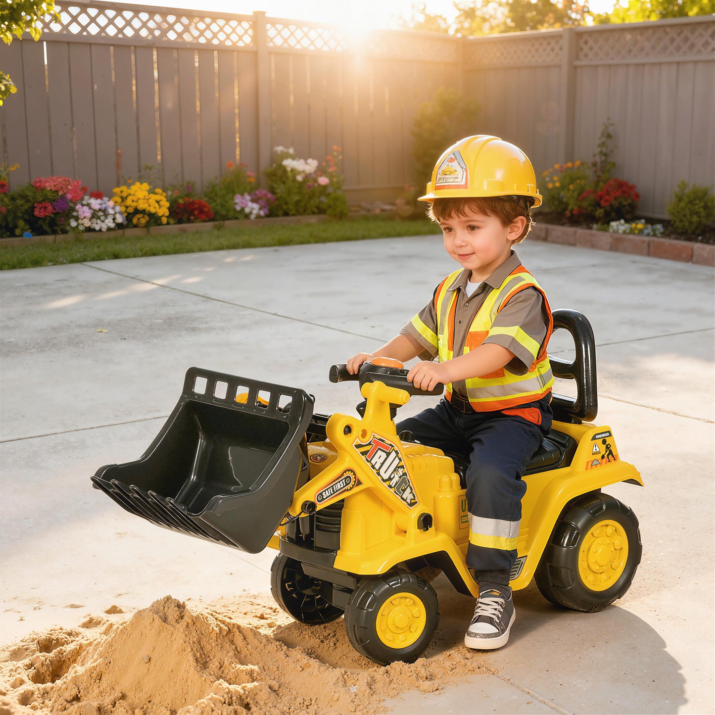 Ride On Tractor, 3 in 1 Ride On Excavator Toy