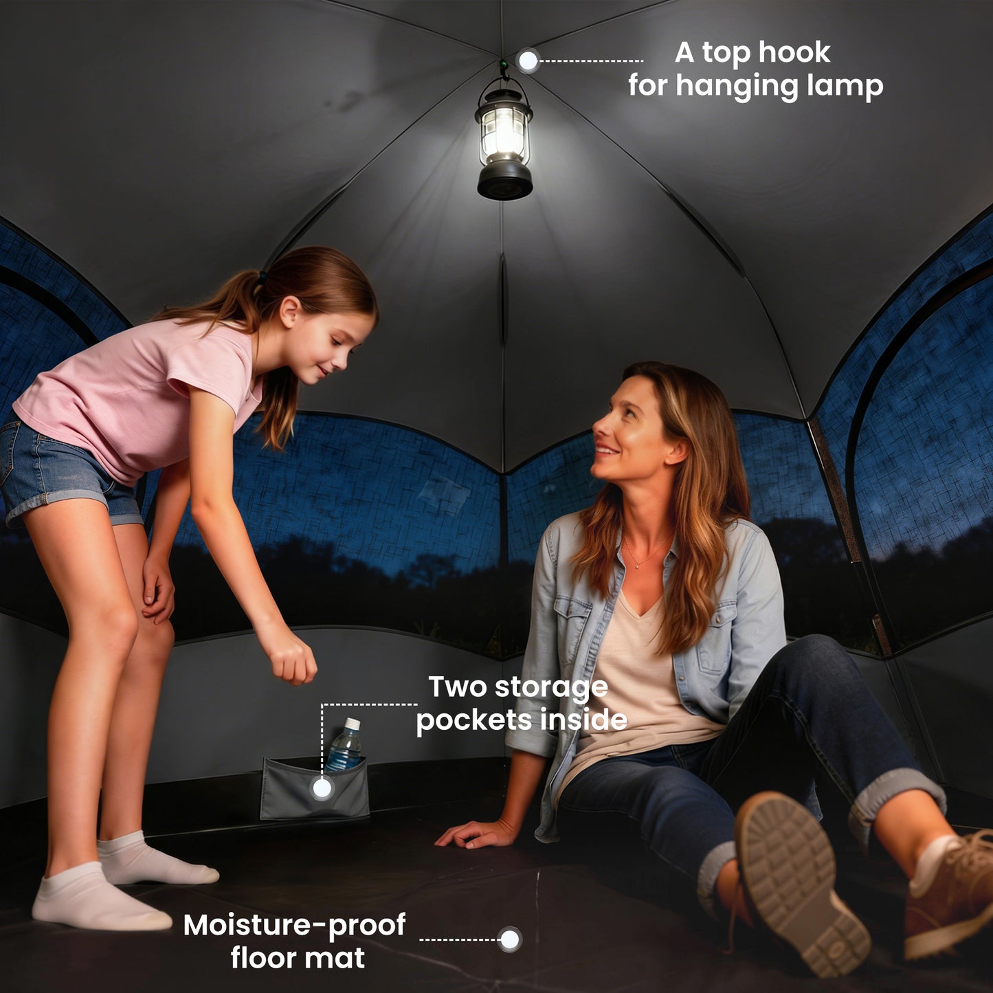 Double Layer Instant Pop Up Tent with Rainfly