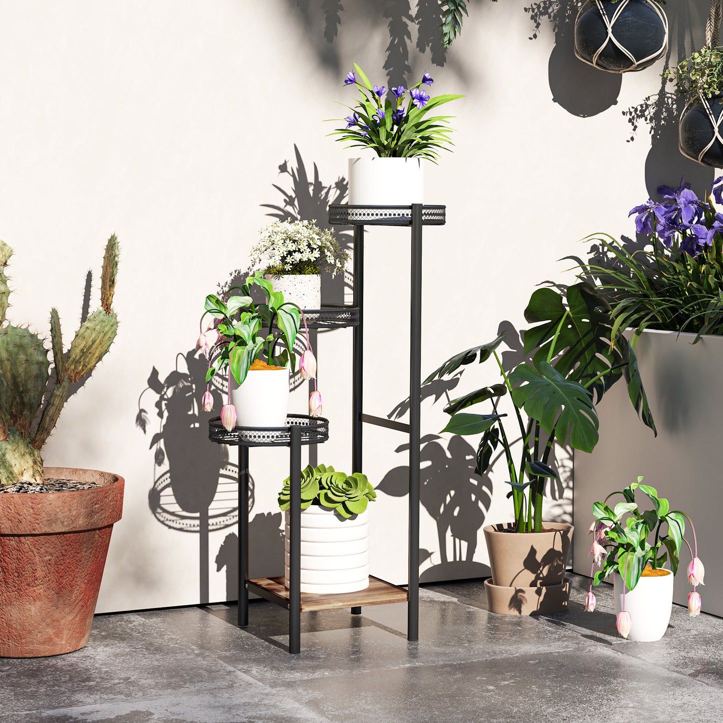 Four-Tier Steel Plant Stand