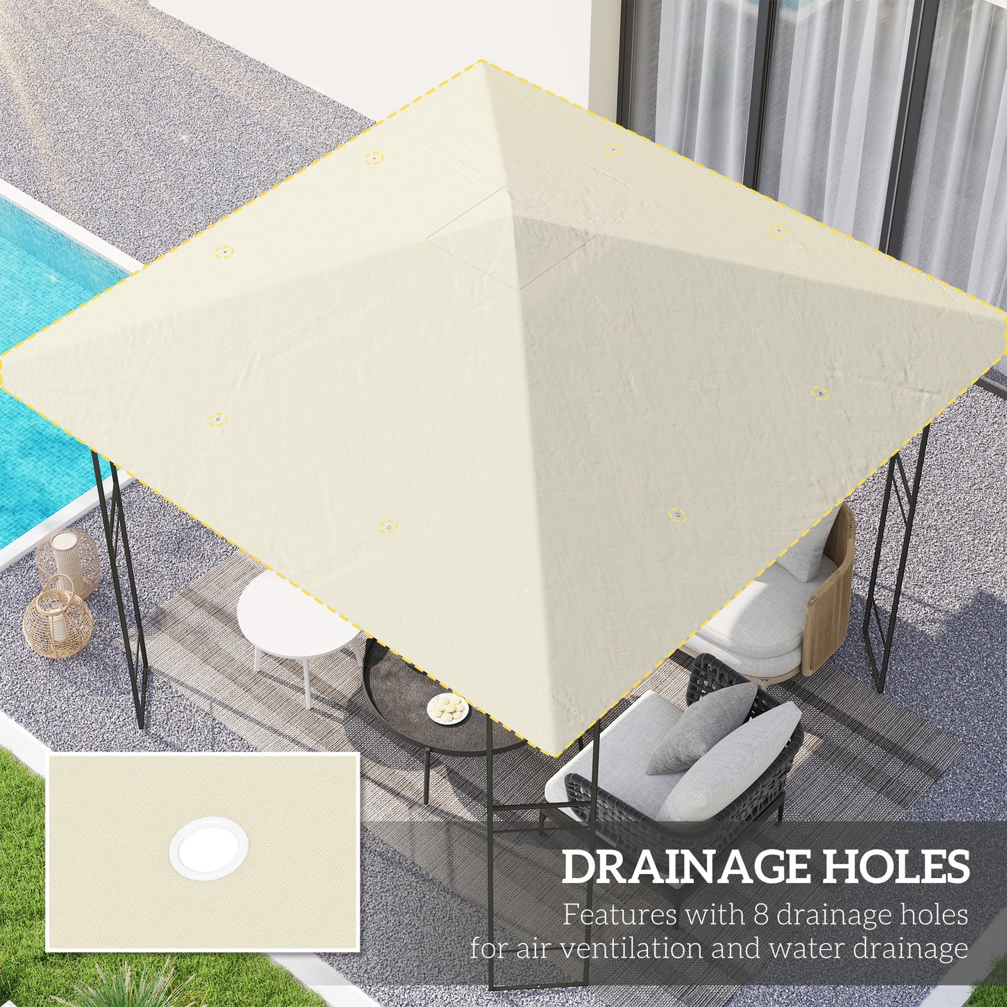 3 x 3(m) Gazebo Canopy Replacement, for 01-0867
