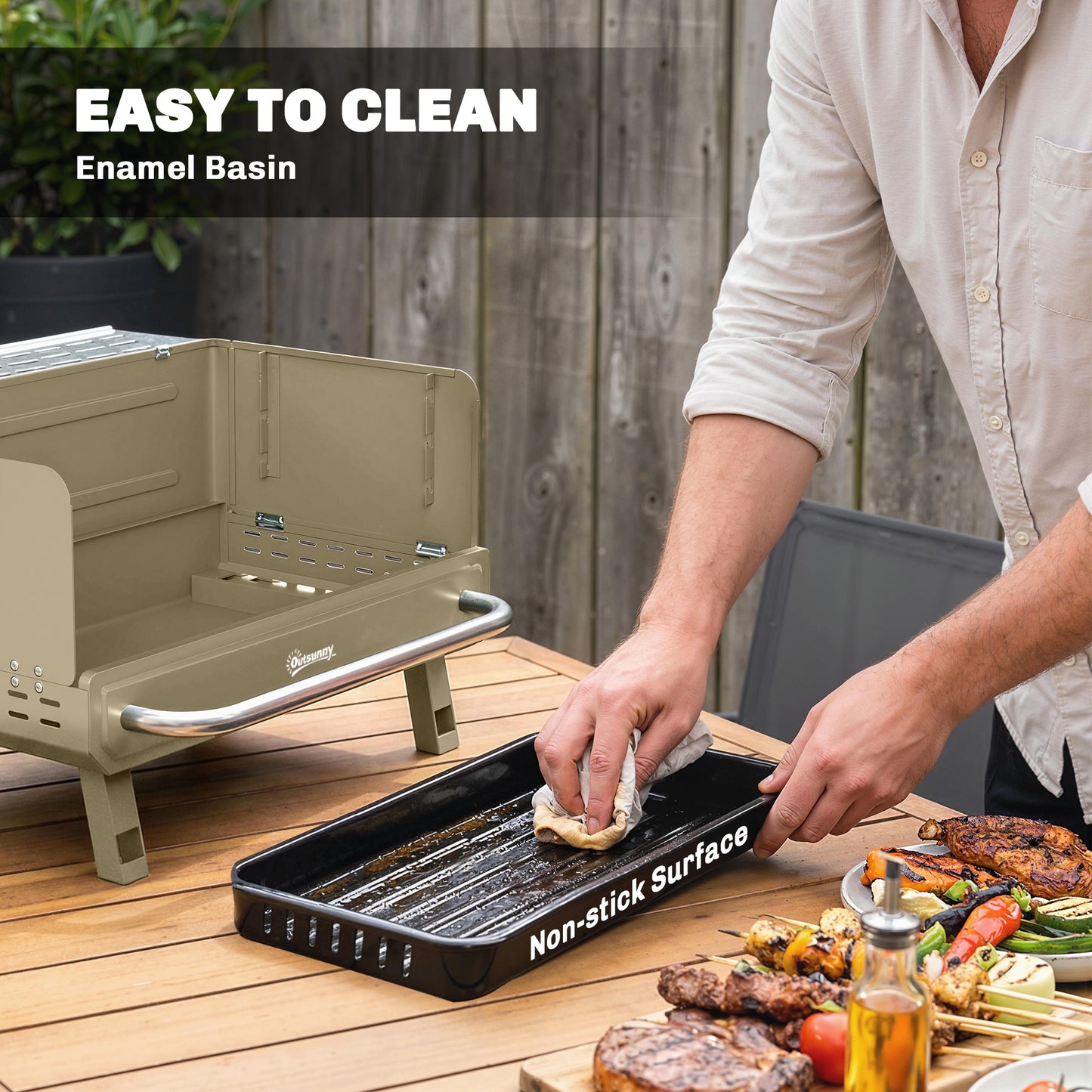 Portable BBQ Grill, Charcoal Barbecue Grill with Adjustable Grates